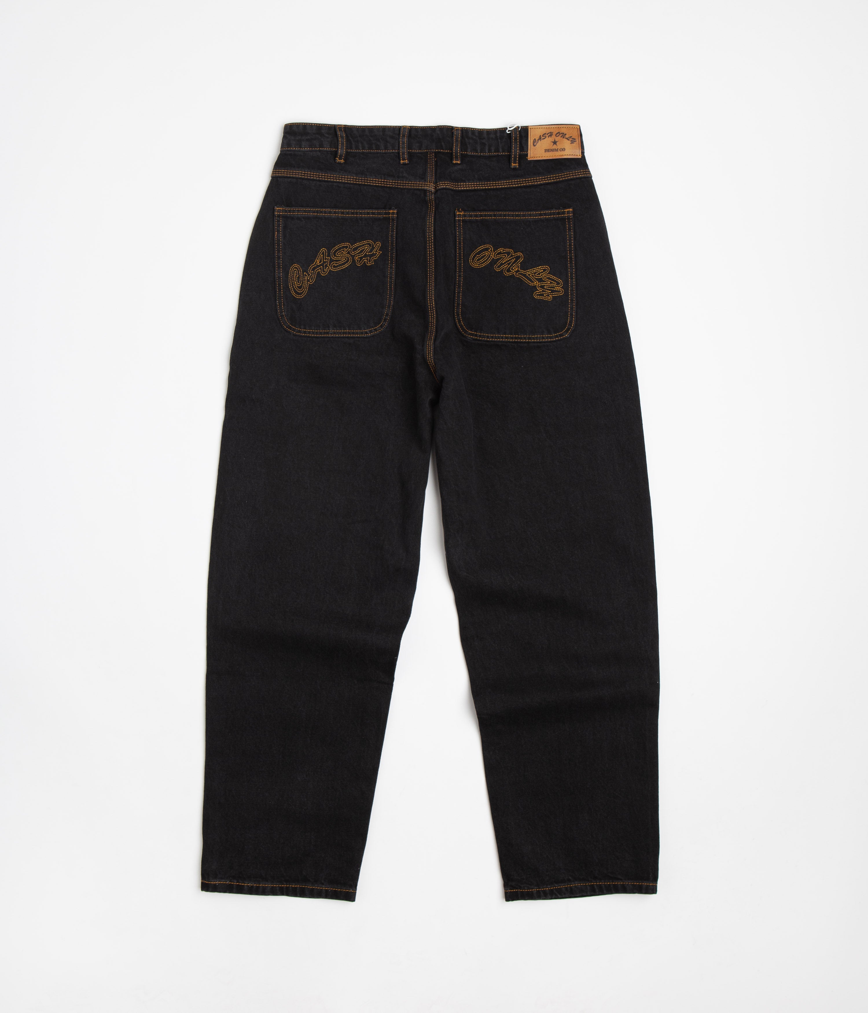 Cash Only Washed Black Logo Baggy Jeans - Urban Style Essential