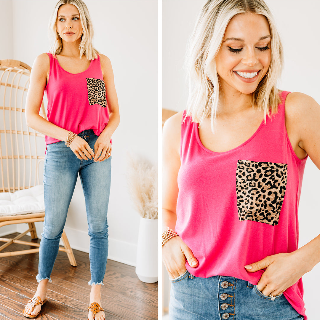 Gorgeous Fuchsia Pink Pocket Tank for Your Best Summer Vibes
