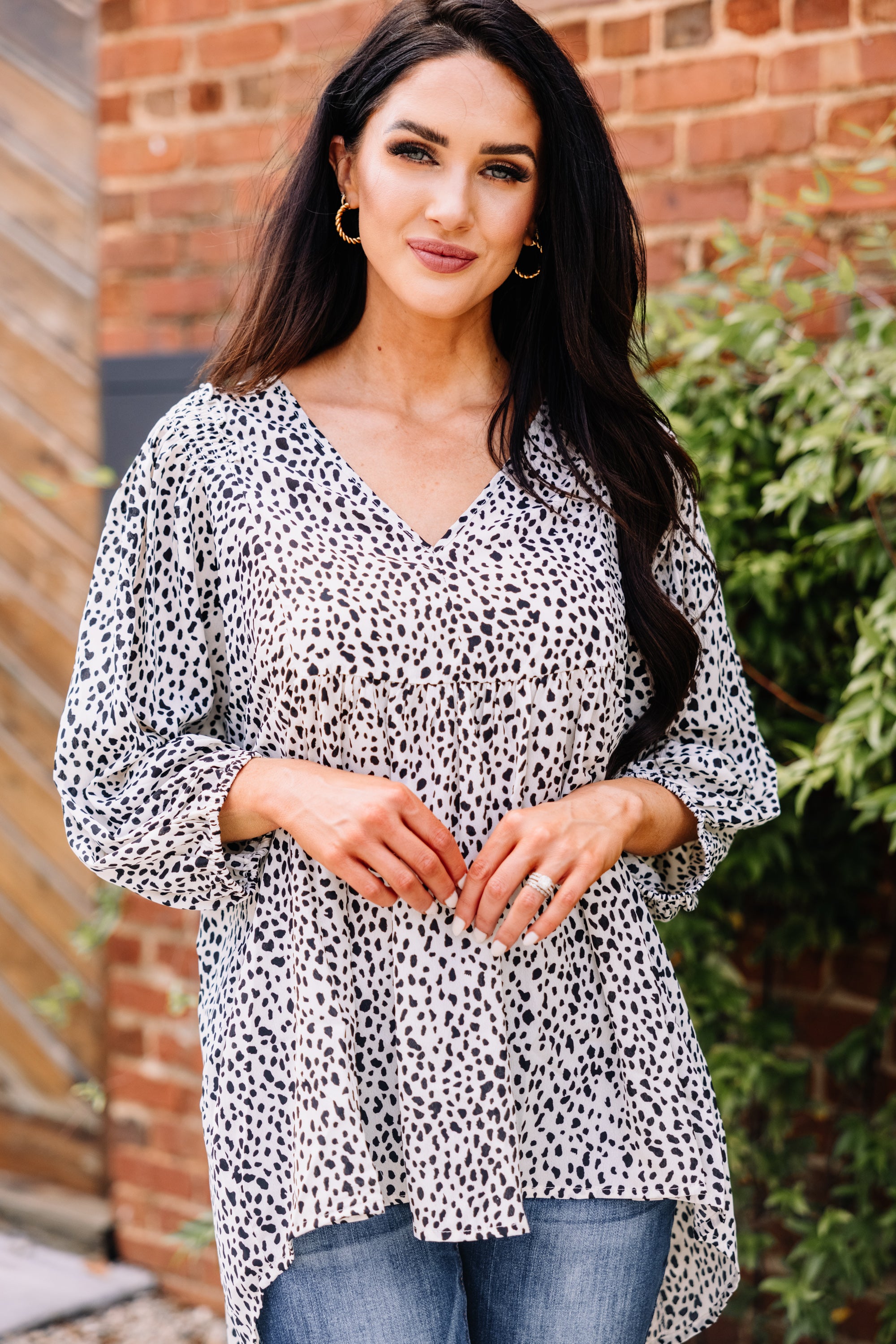 Feeling Wild: Cream White Spotted Fashion Tunic
