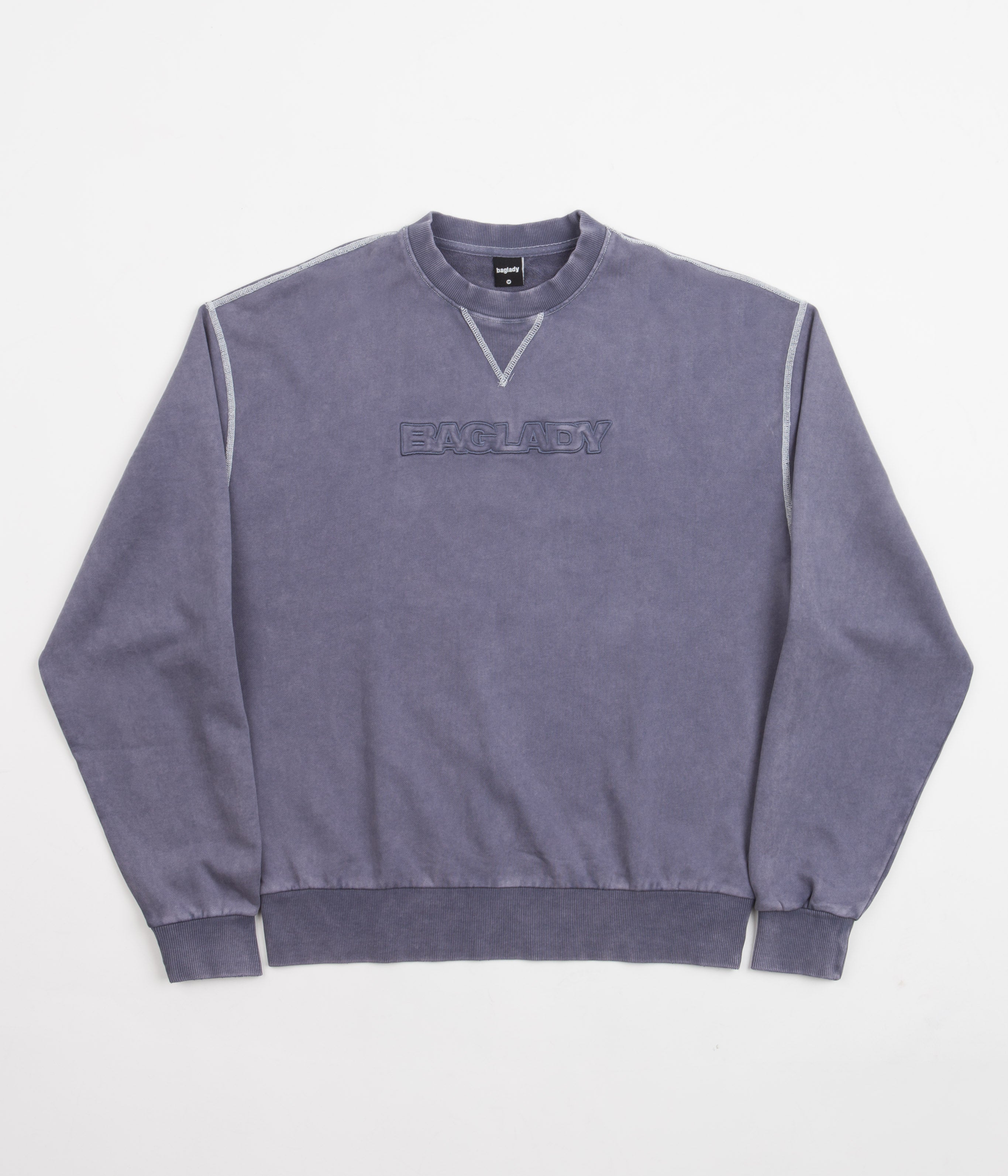 Stunning Indigo Baglady Acid Wash Crewneck Sweatshirt