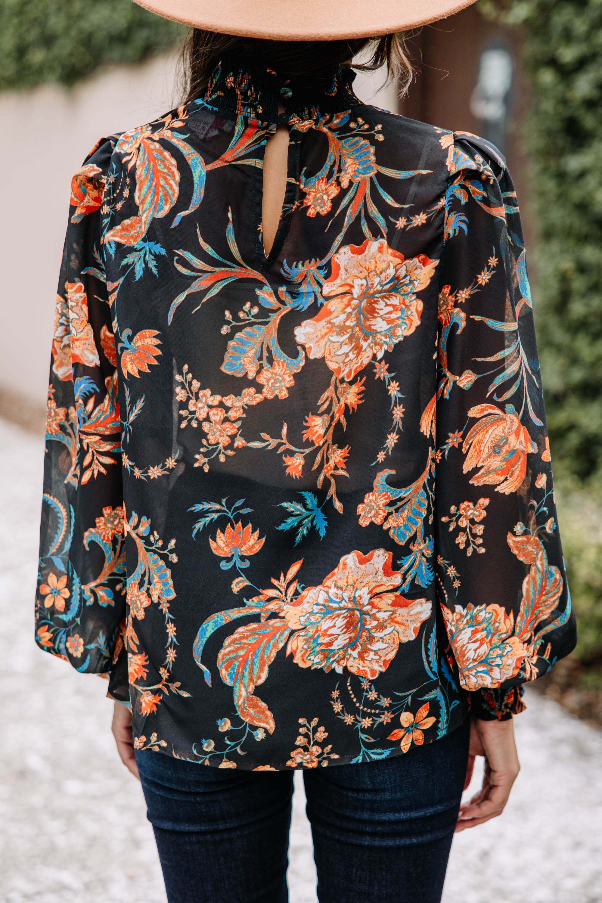 Gorgeous All I Need Black Floral Blouse
