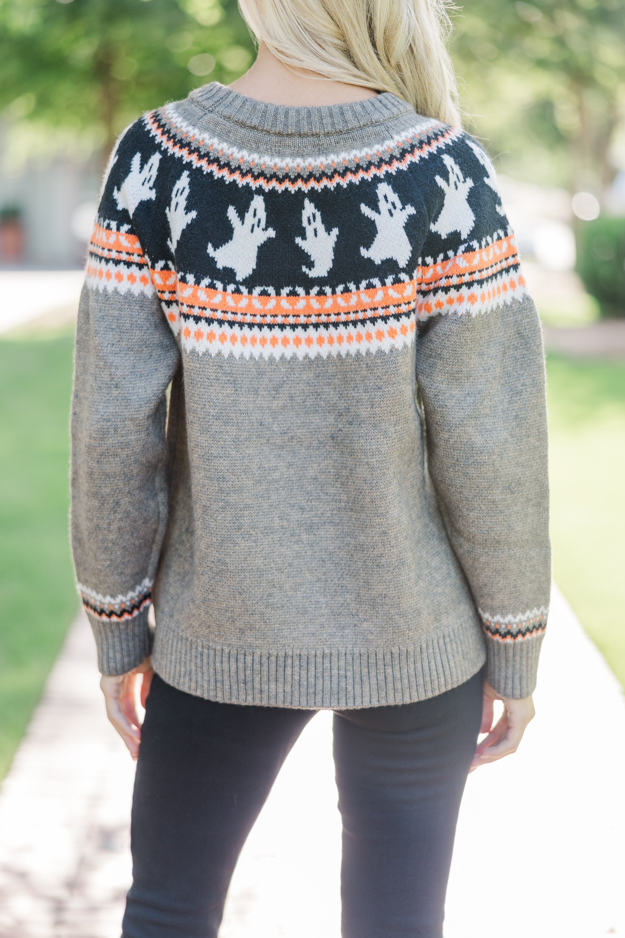 Enchanting Hallows' Eve Taupe Brown Halloween Sweater