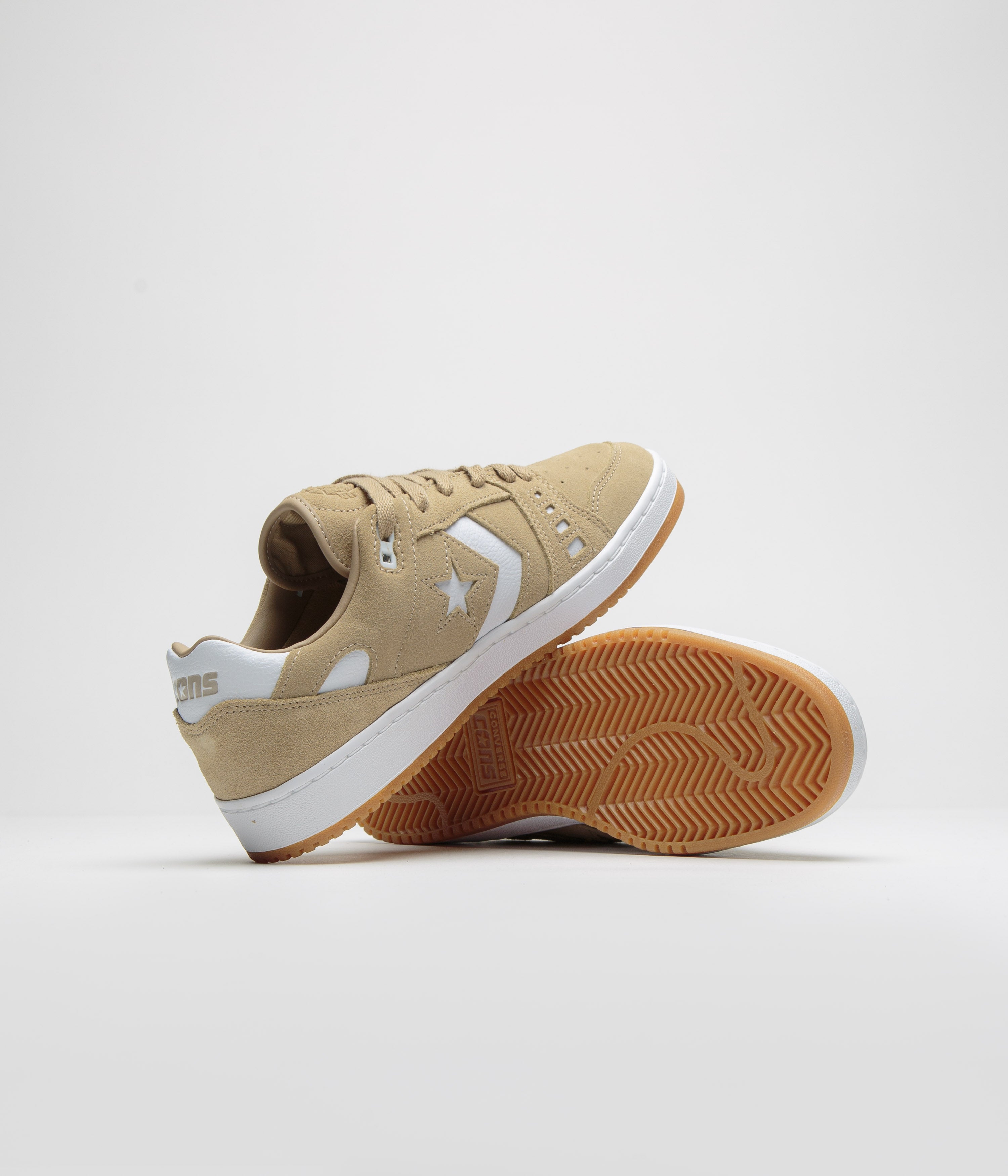 Converse Cons AS-1 Pro Suede Shoes - Stunning Nomad Khaki, White & Gum Combo