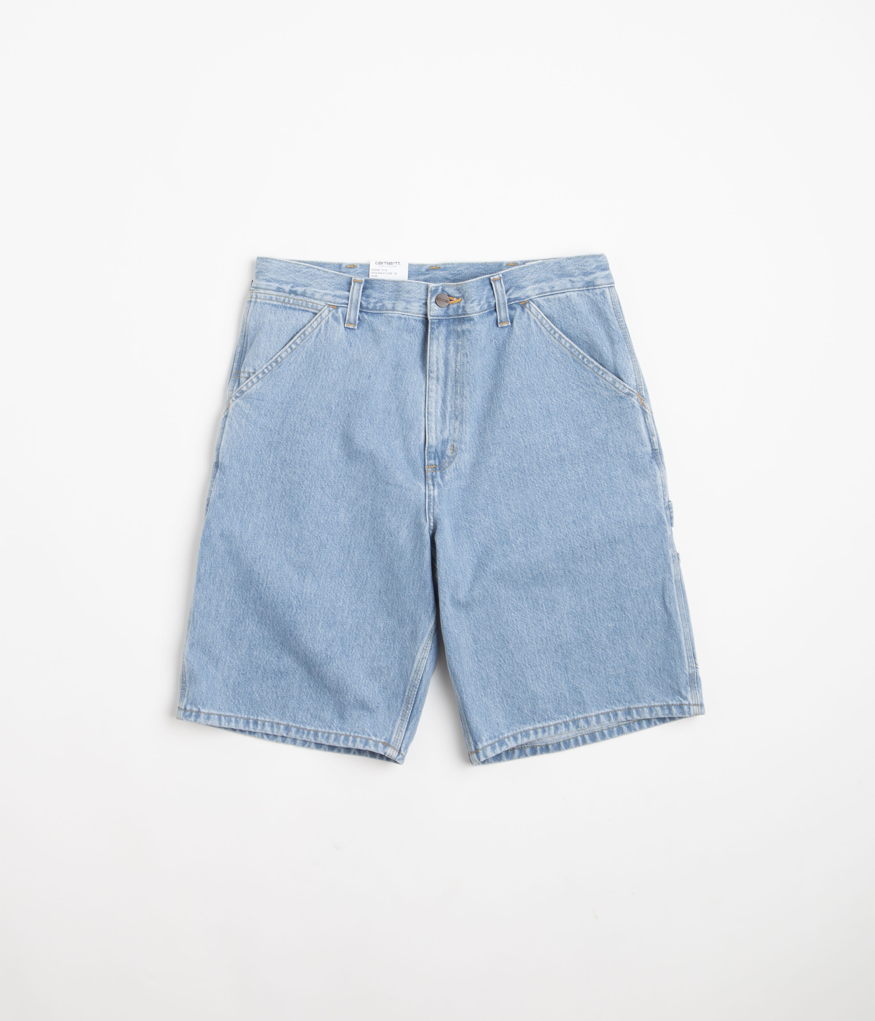 Carhartt Stone Bleached Blue Single Knee Shorts - A Must-Have!