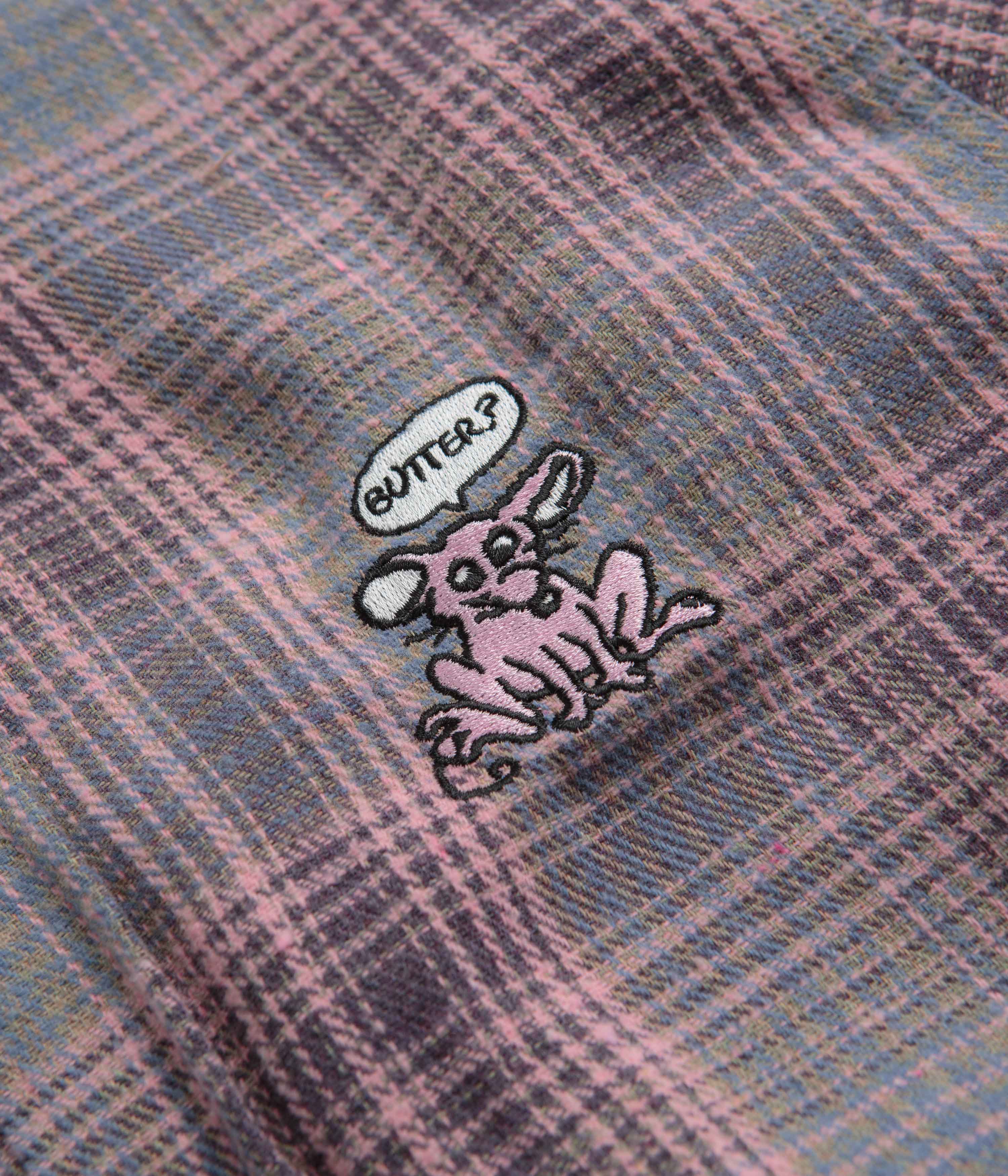 Butter Goods Pink & Grey Rodent Flannel Shirt - A Must-Have!