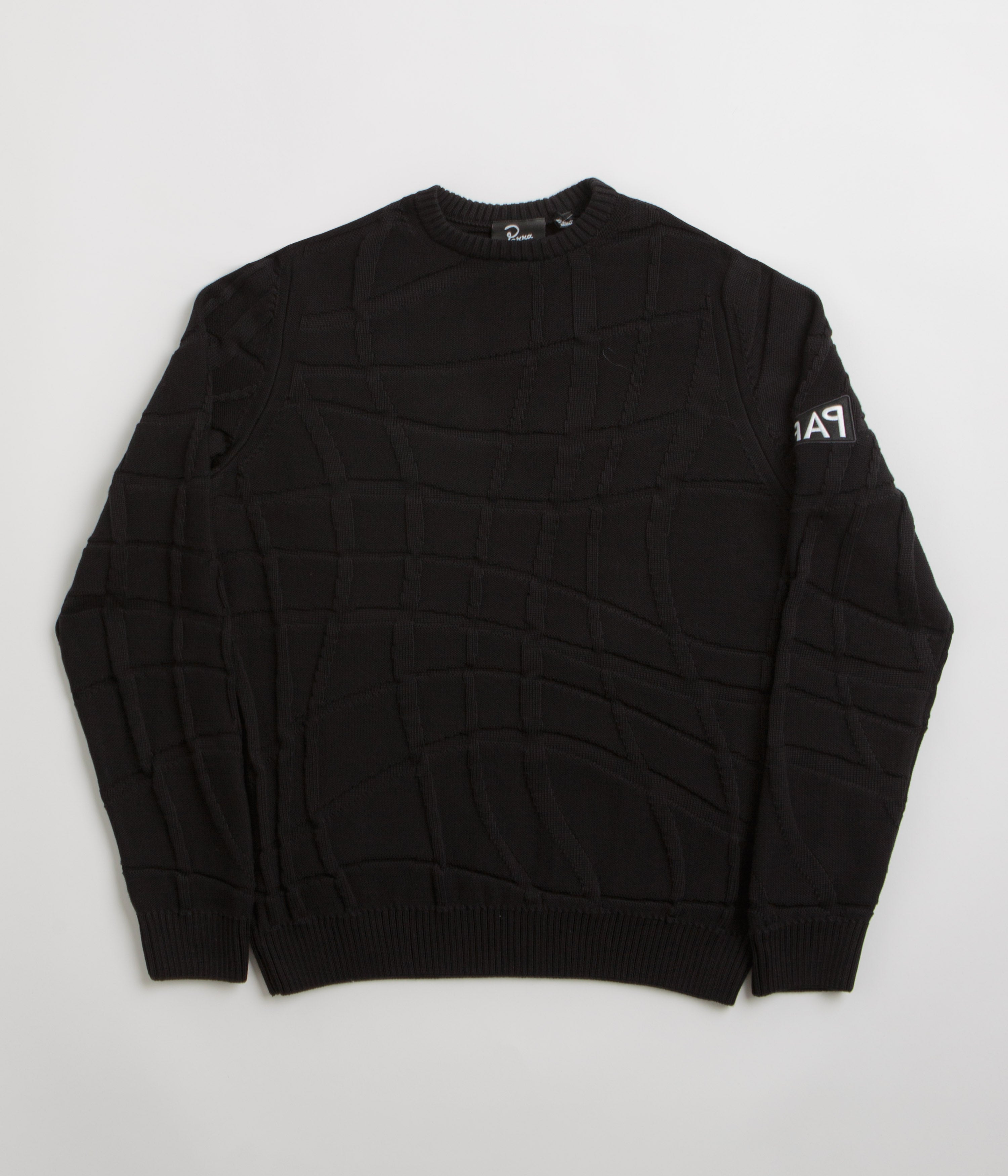 Parra's Stunning Black Abstract Village Knitted Sweatshirt - Grab Yours Now!