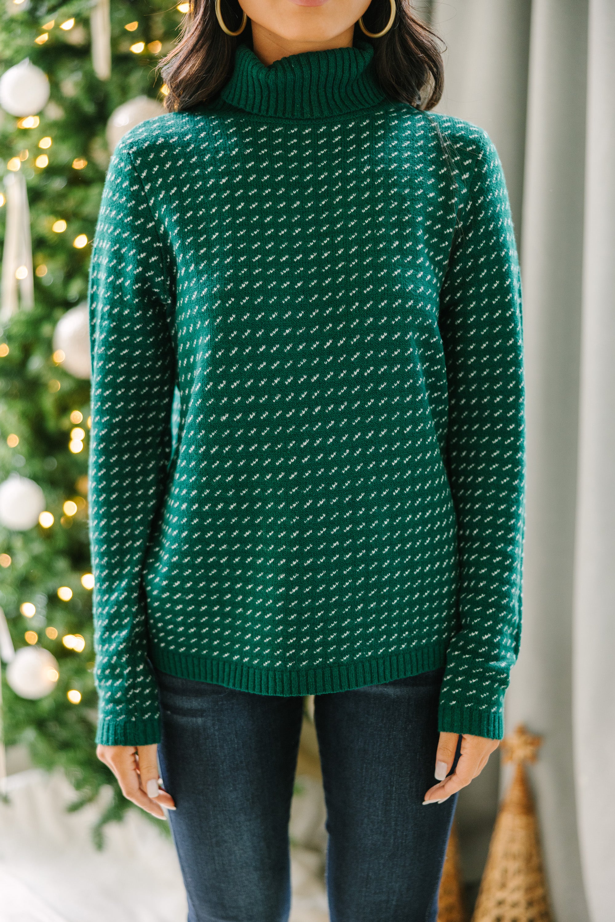 Cozy Forest Green Turtleneck Sweater - All You Need This Winter!