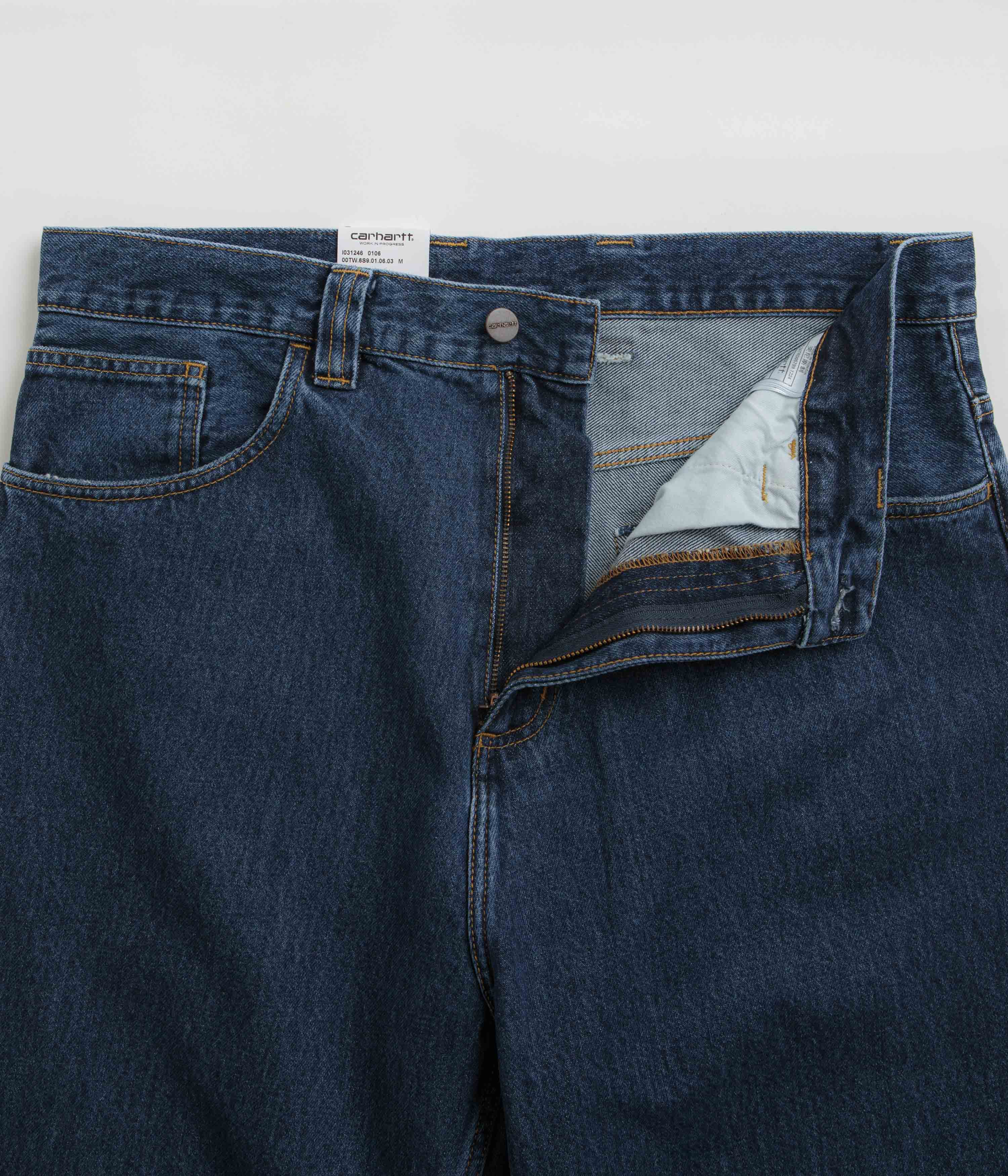 Carhartt Brandon Blue Stone Wash Denim Pants - A Vintage Style Essential