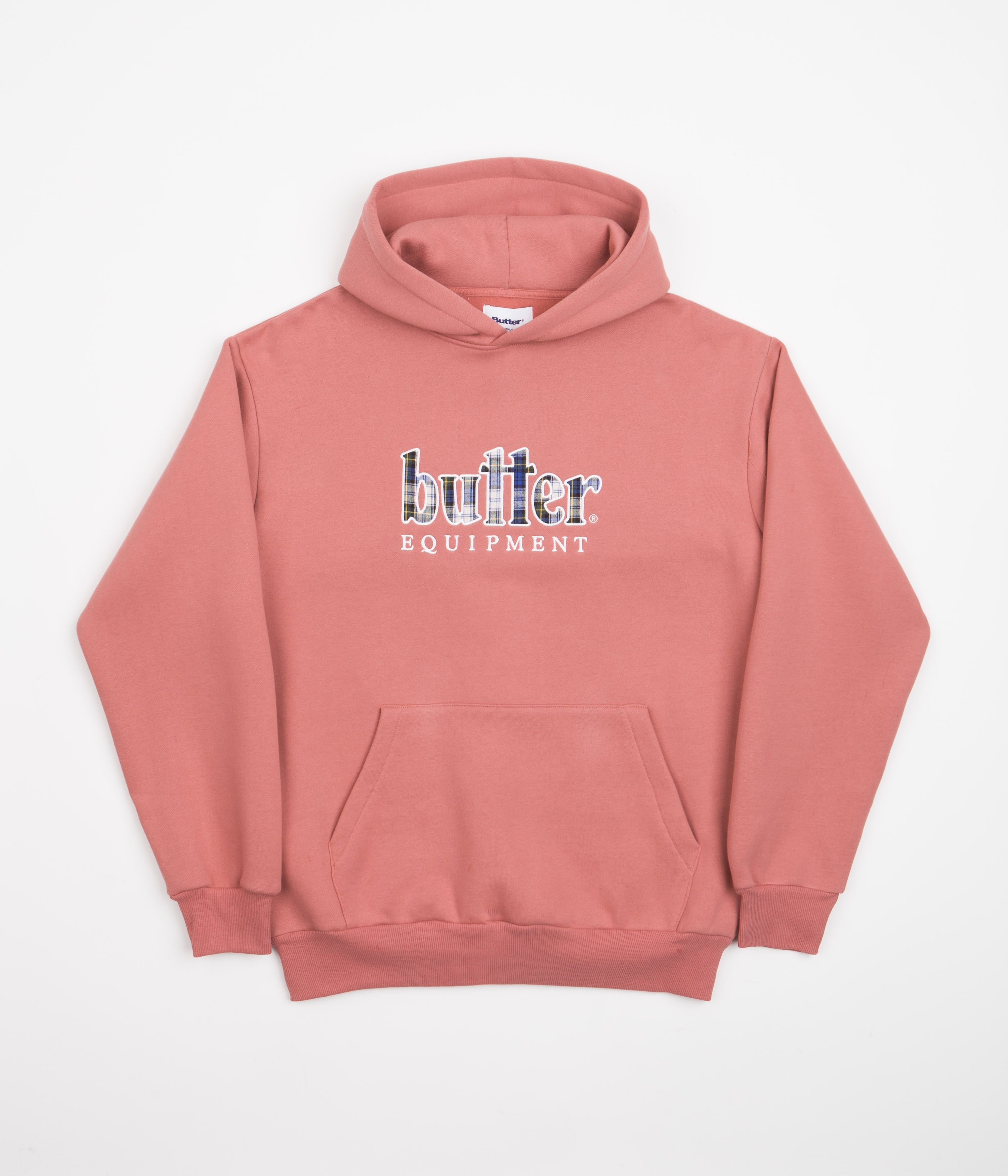 Butter Goods Coral Plaid Applique Hoodie - A Must-Have!