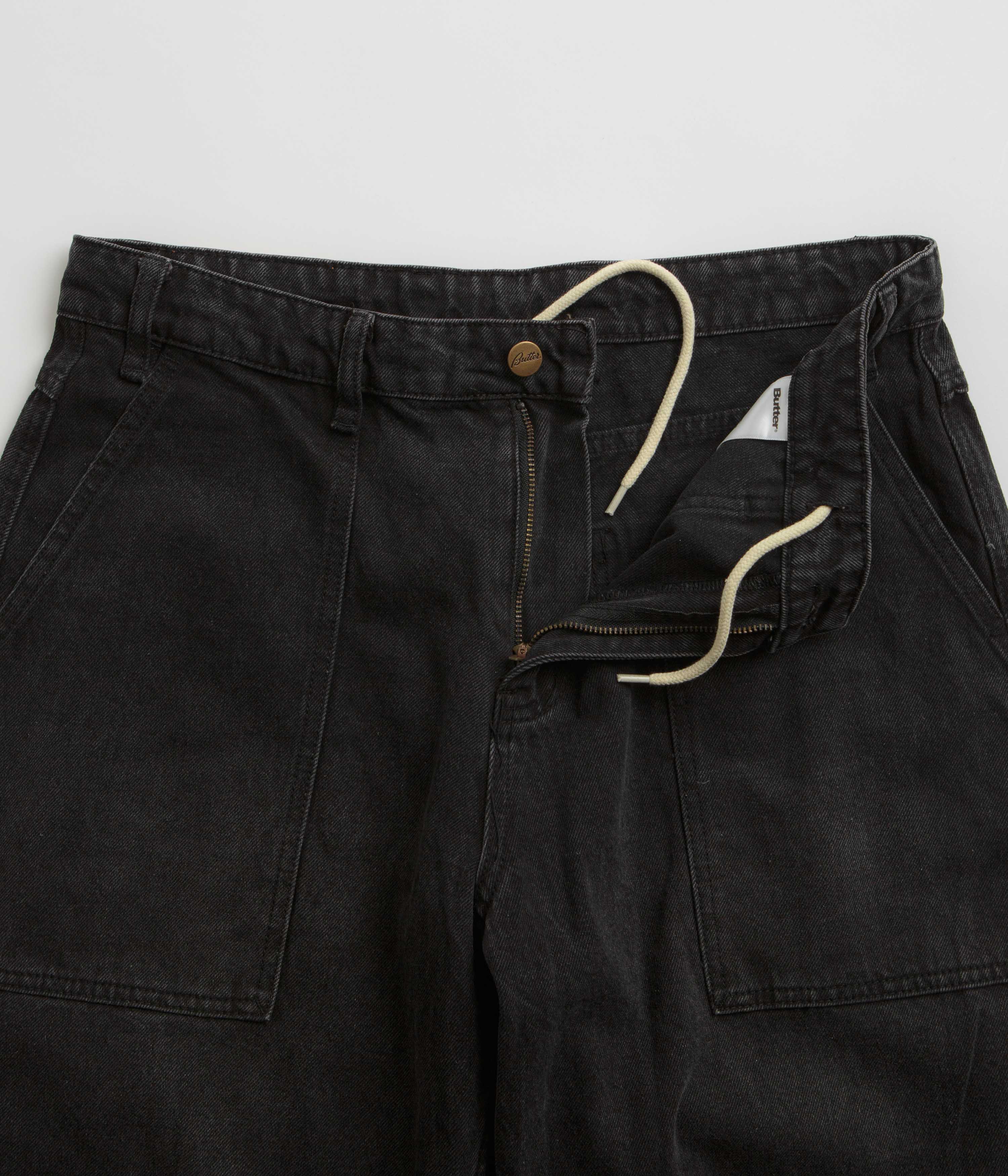 Butter Goods Faded Black Patch Pocket Jeans - A Trendy Must-Have!