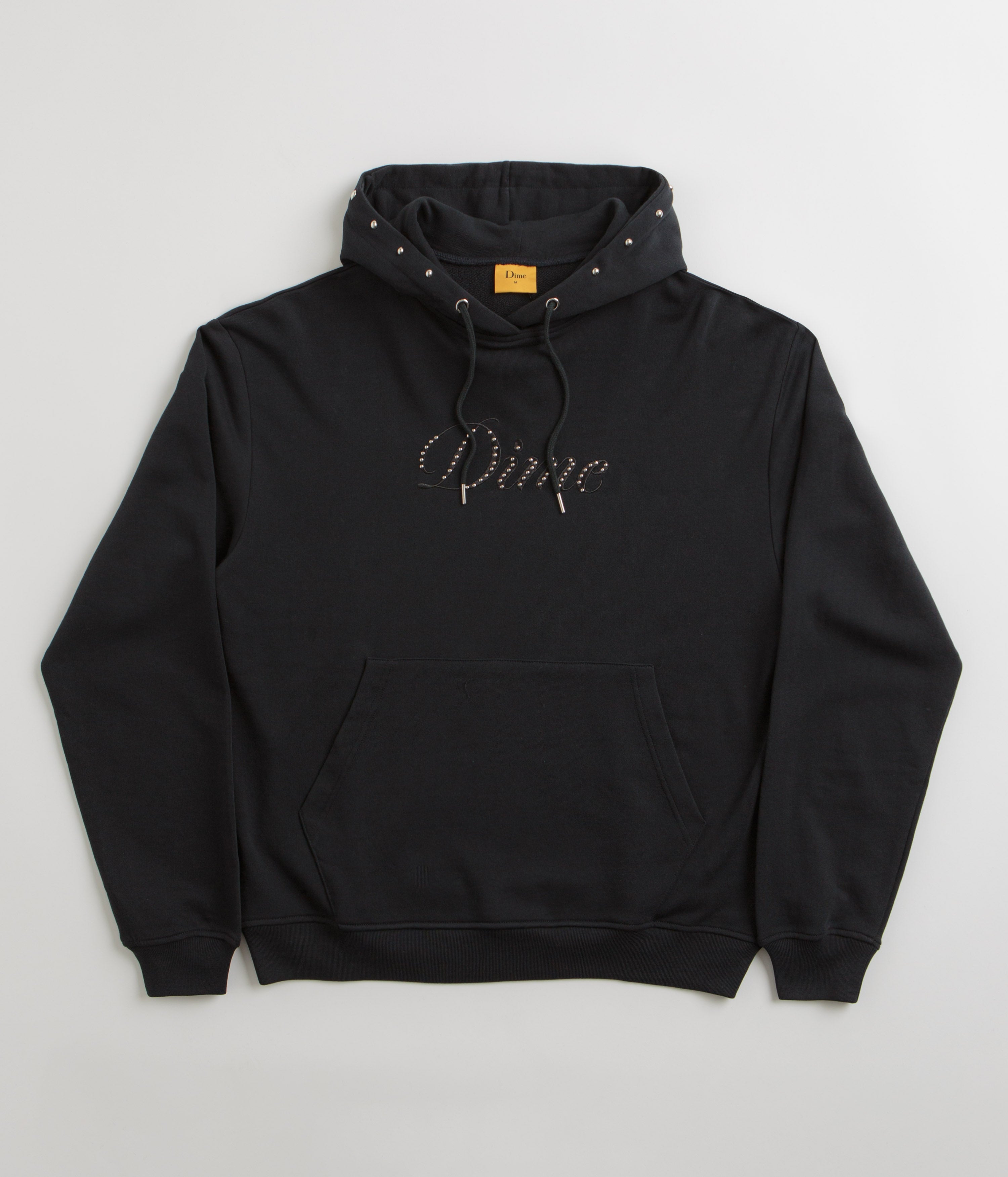 Dime Cursive Black French Terry Hoodie - A Stylish Must-Have!