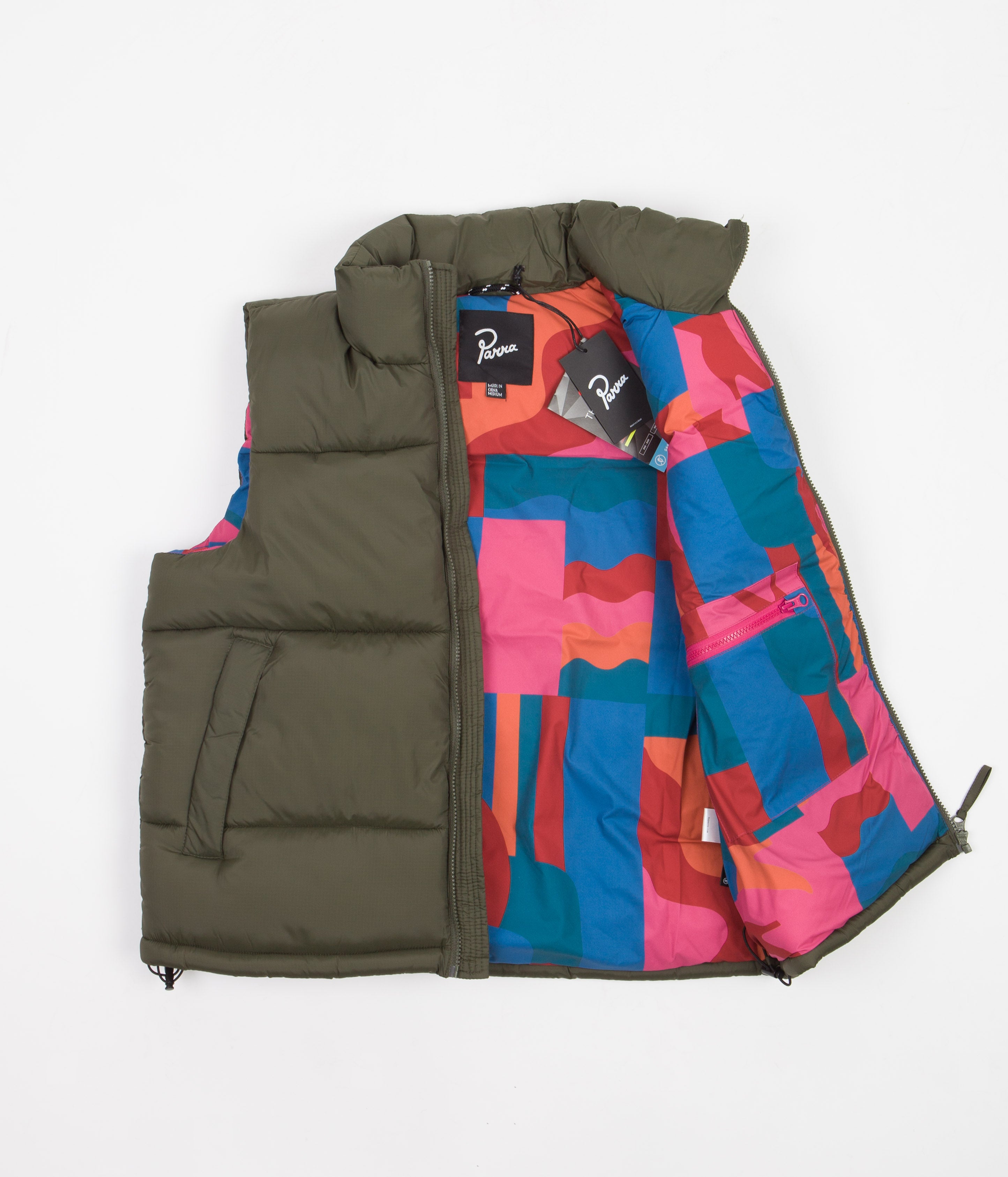 by Parra Olive Sitting Pear Puffer Vest - Stay Warm in Style!
