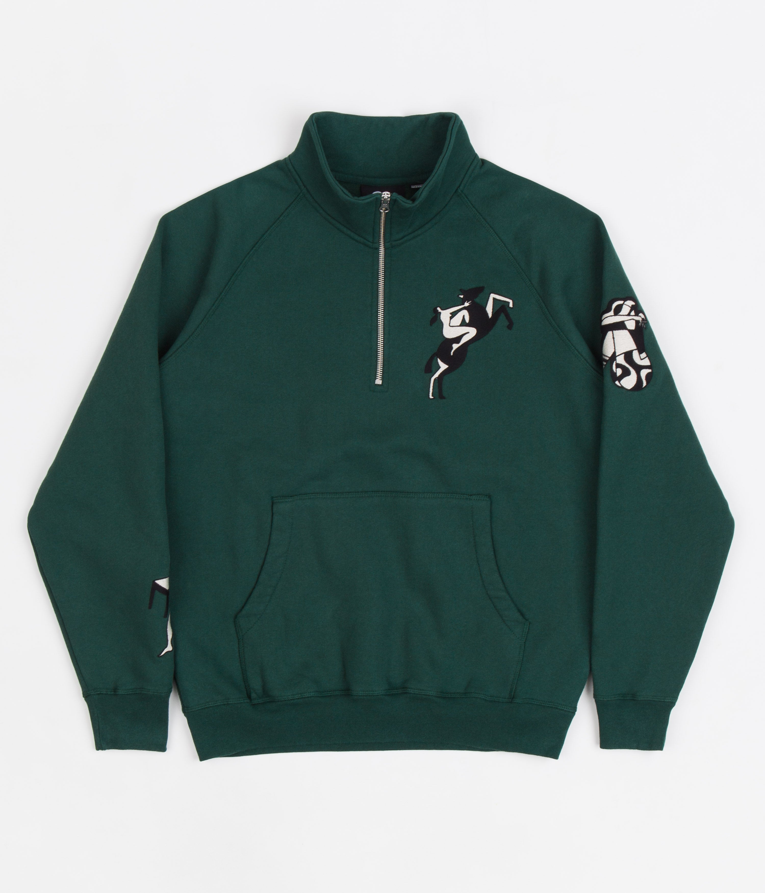 by Parra Life Experience Pine Green Half Zip Sweatshirt - A Must - Have!