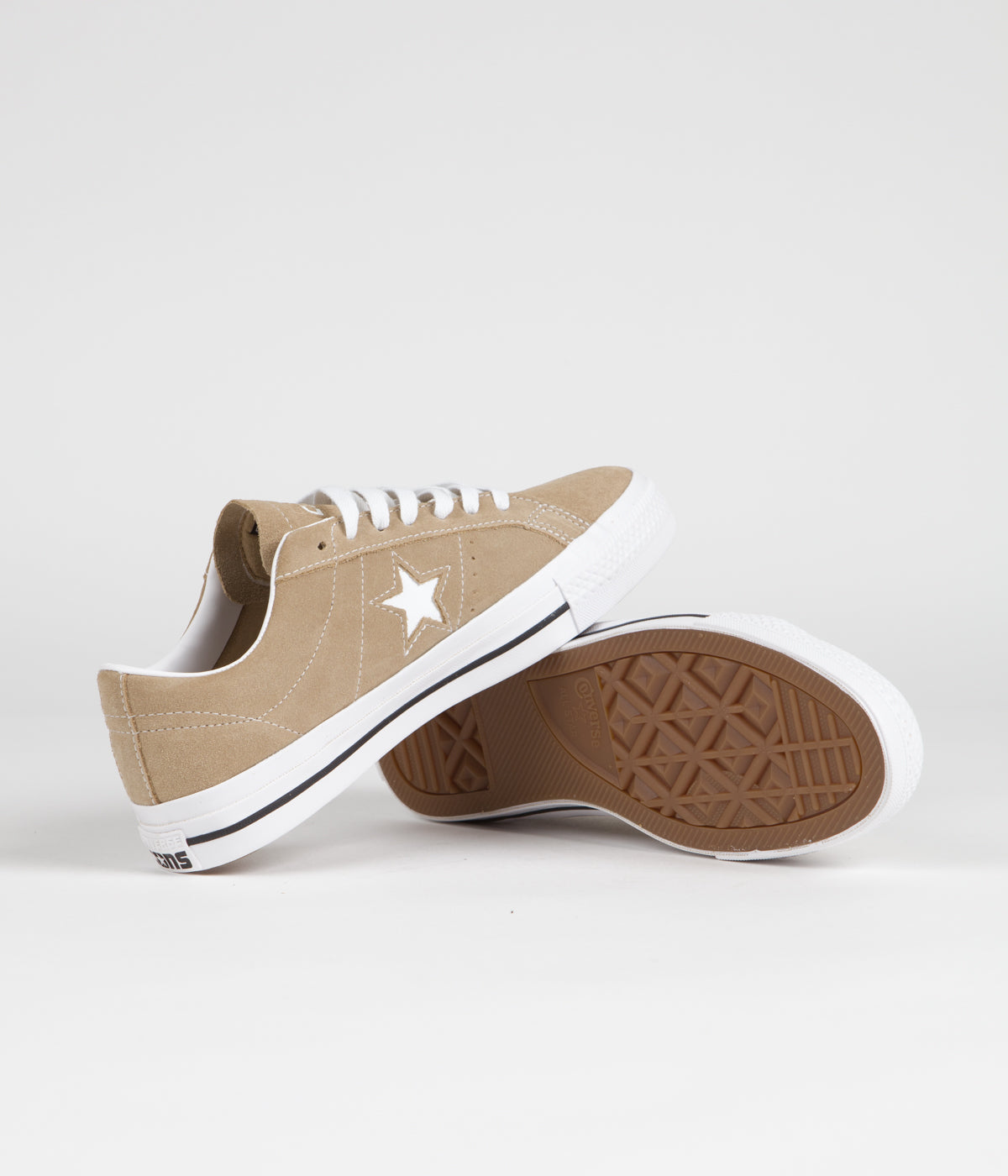 Converse One Star Pro Suede Ox Shoes - Nomad Khaki/Black/Egret: The Skateboarding Essential