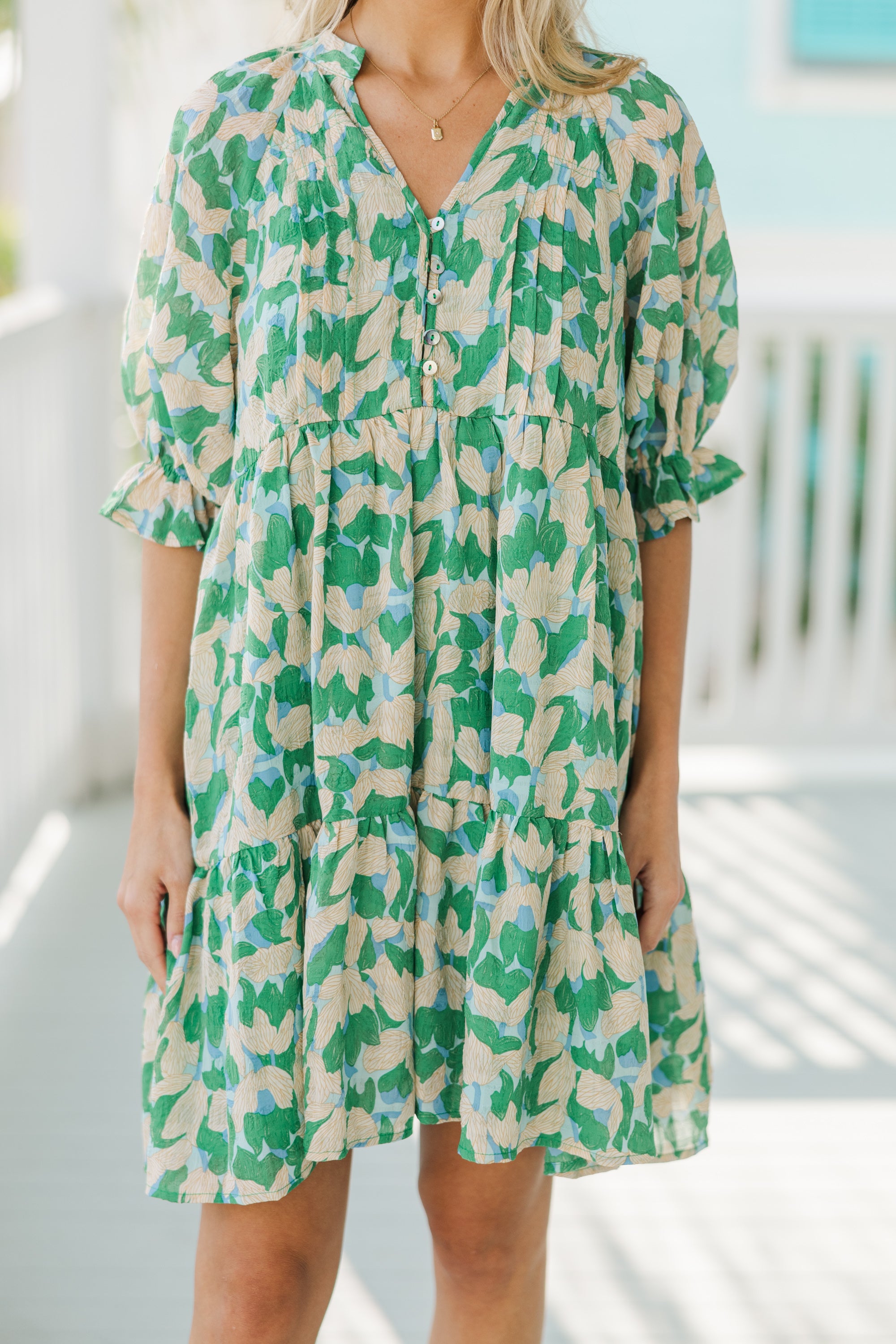 Embrace Yourself with this Gorgeous Green Floral Dress