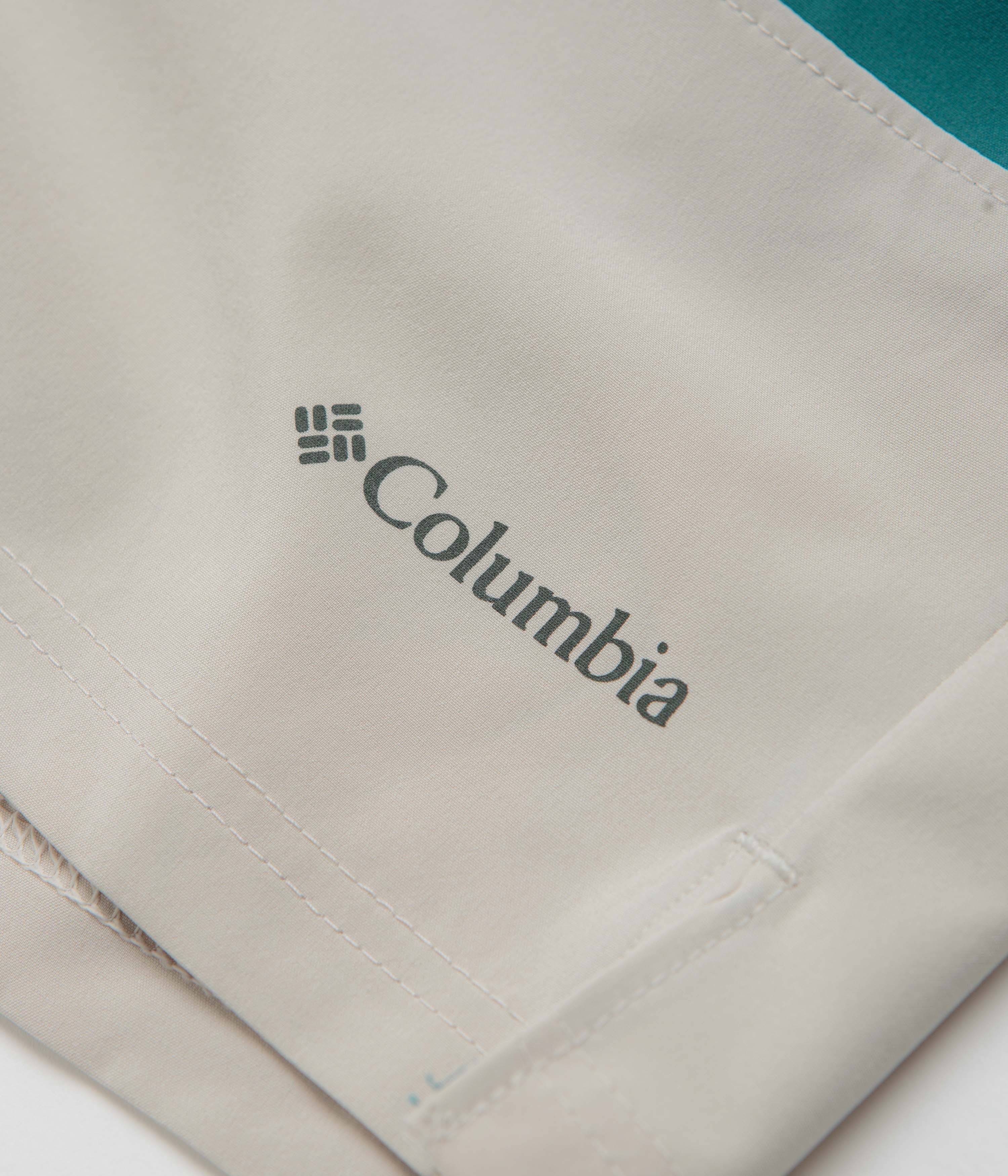 Columbia River Blue & Dark Stone Hike Color Block Shorts - Must-Have for Outdoor Enthusiasts!