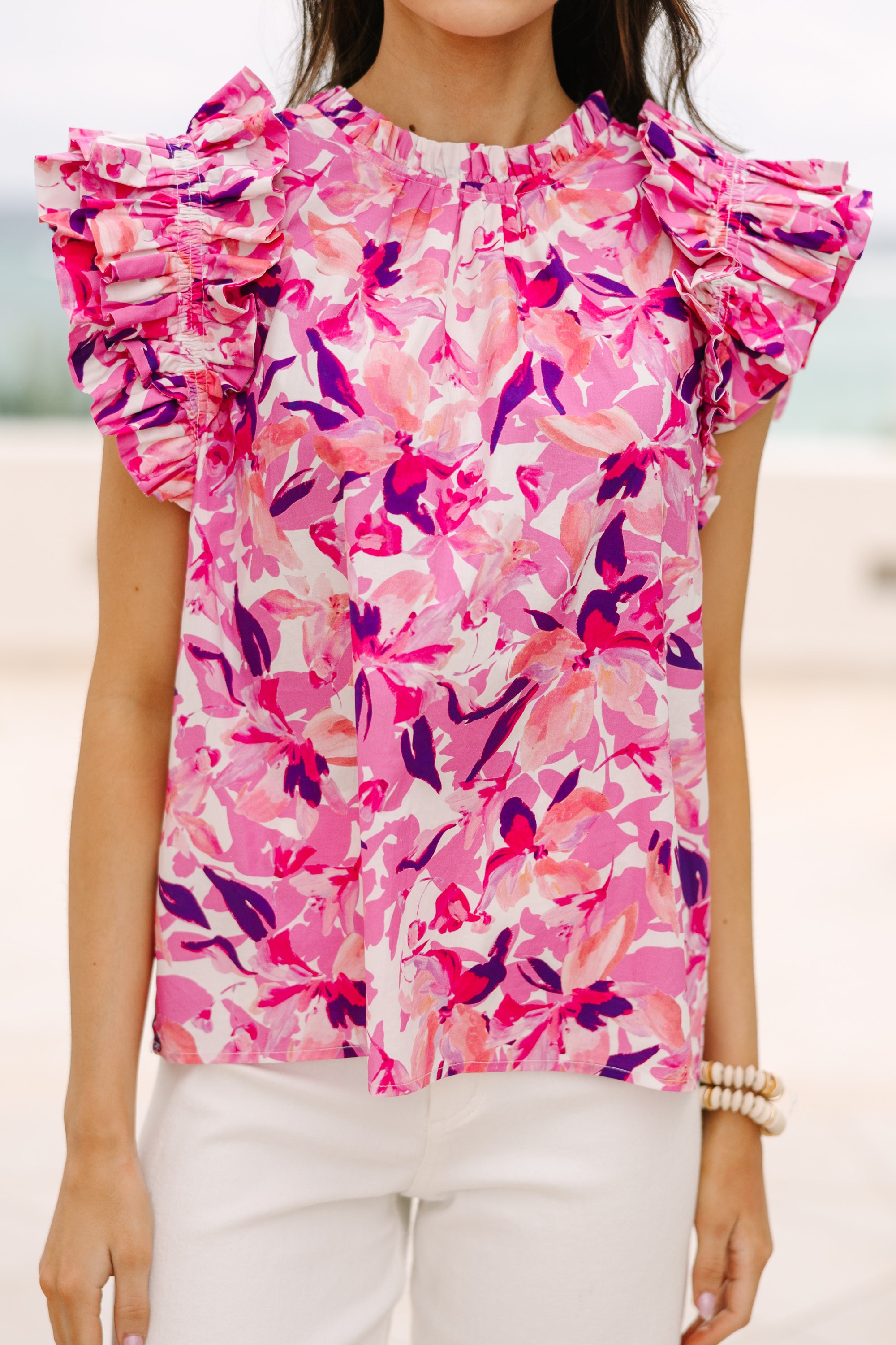 Stunning All Is Well Pink Floral Blouse