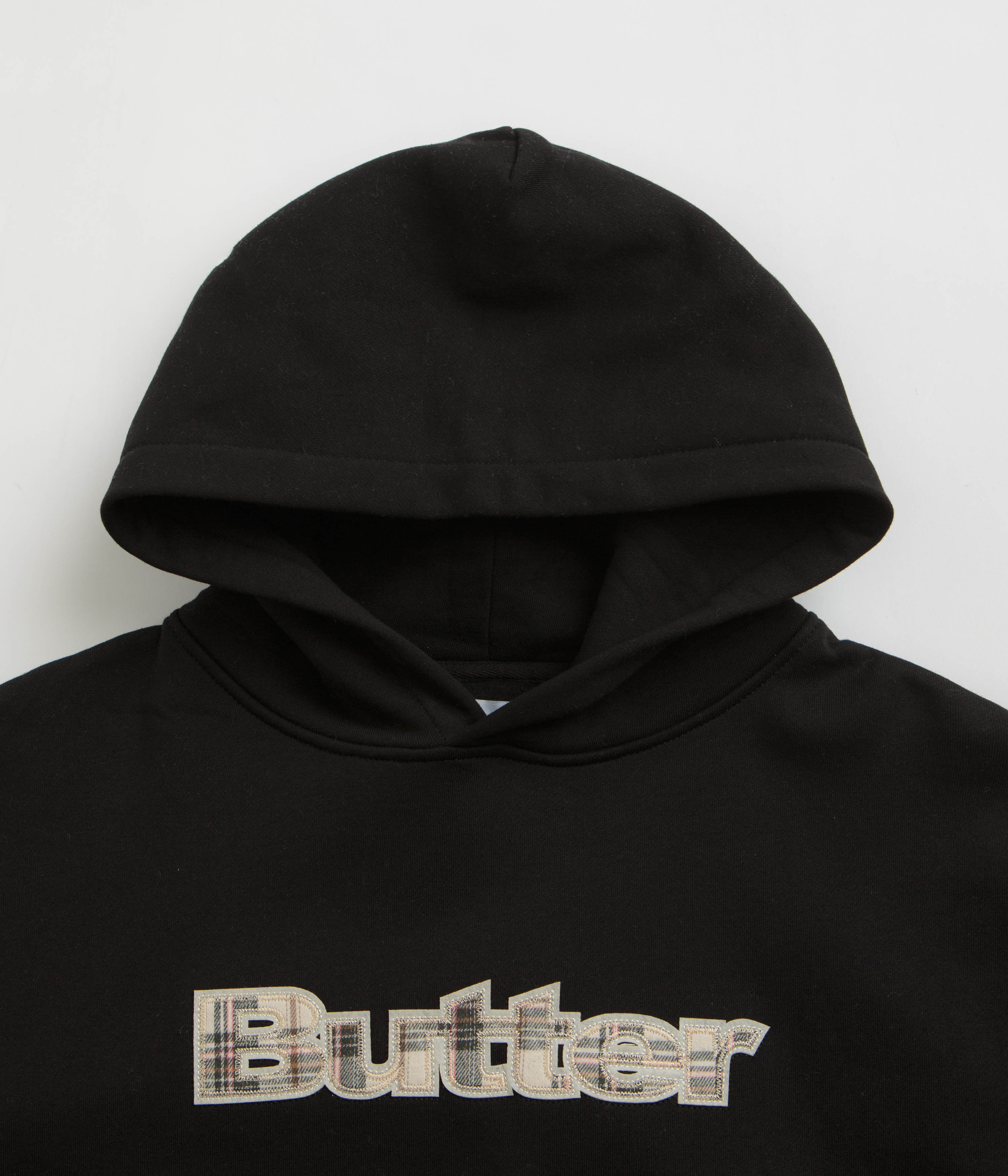 Butter Goods Black & White Plaid Applique Hoodie - A Fashion Statement!