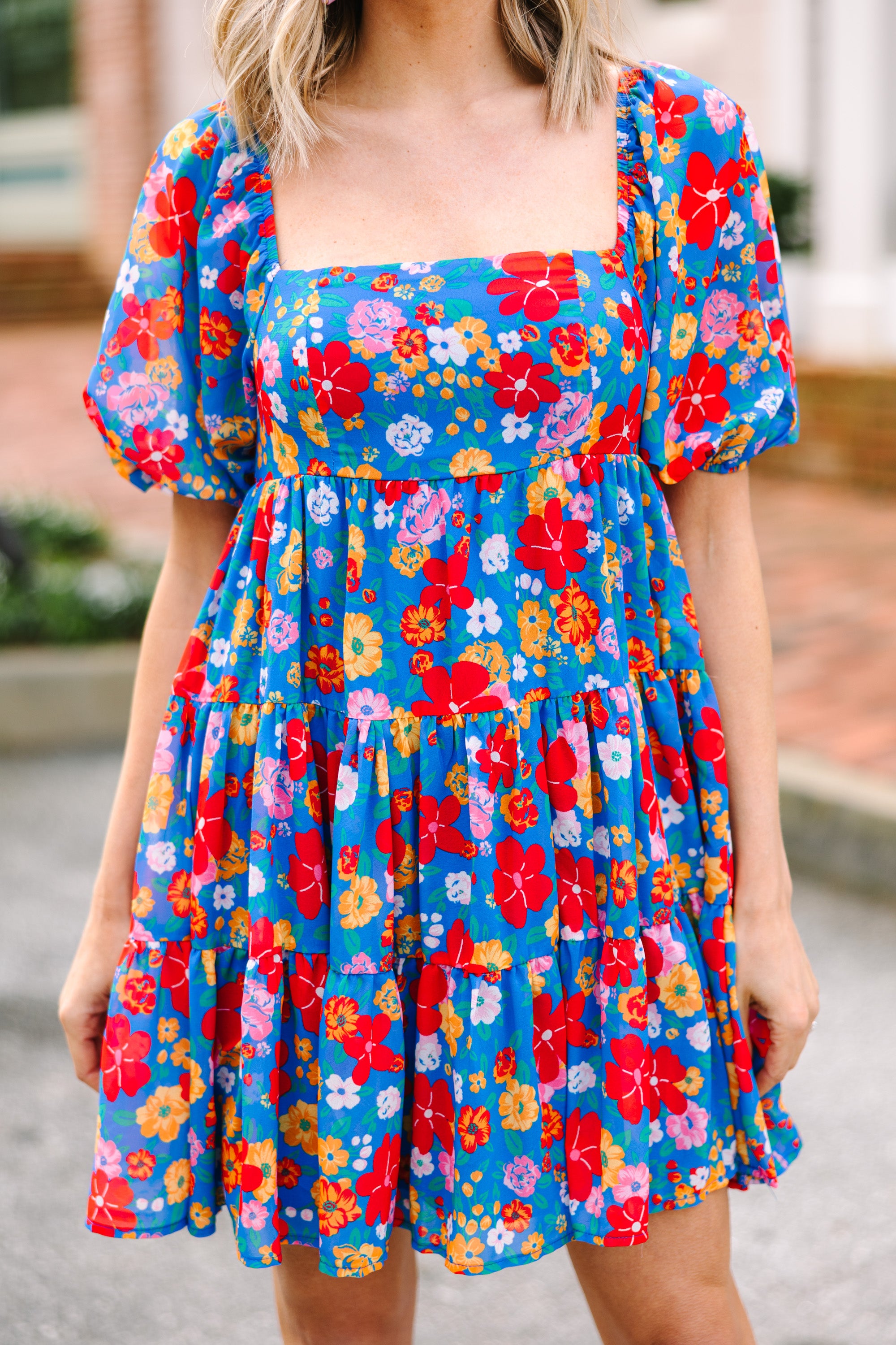 Enchanting Blue Floral Babydoll Dream Dress