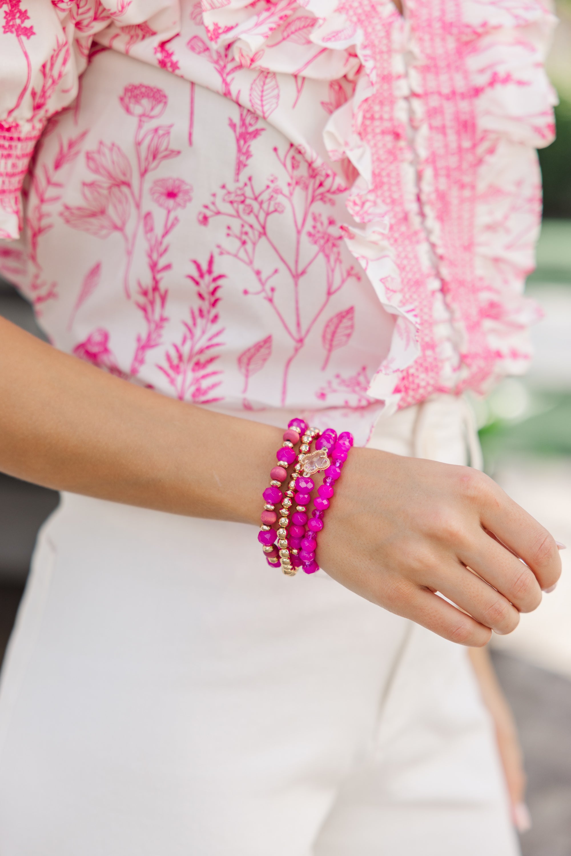 Stunning Hot Pink 'Back To You' Bracelet Set