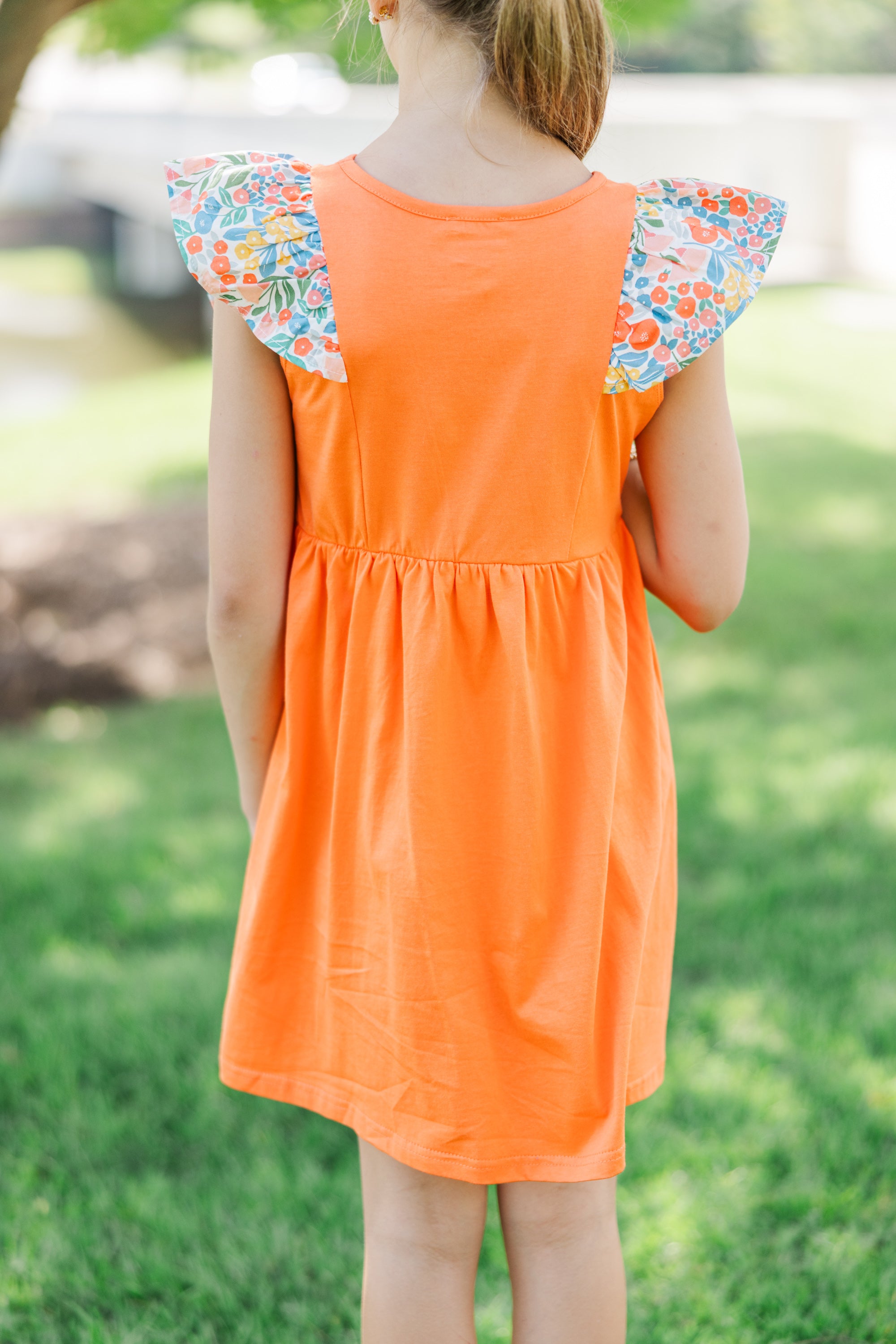 Girls' Orange Ruffled Quick - Learner Dress: A Must - Have!