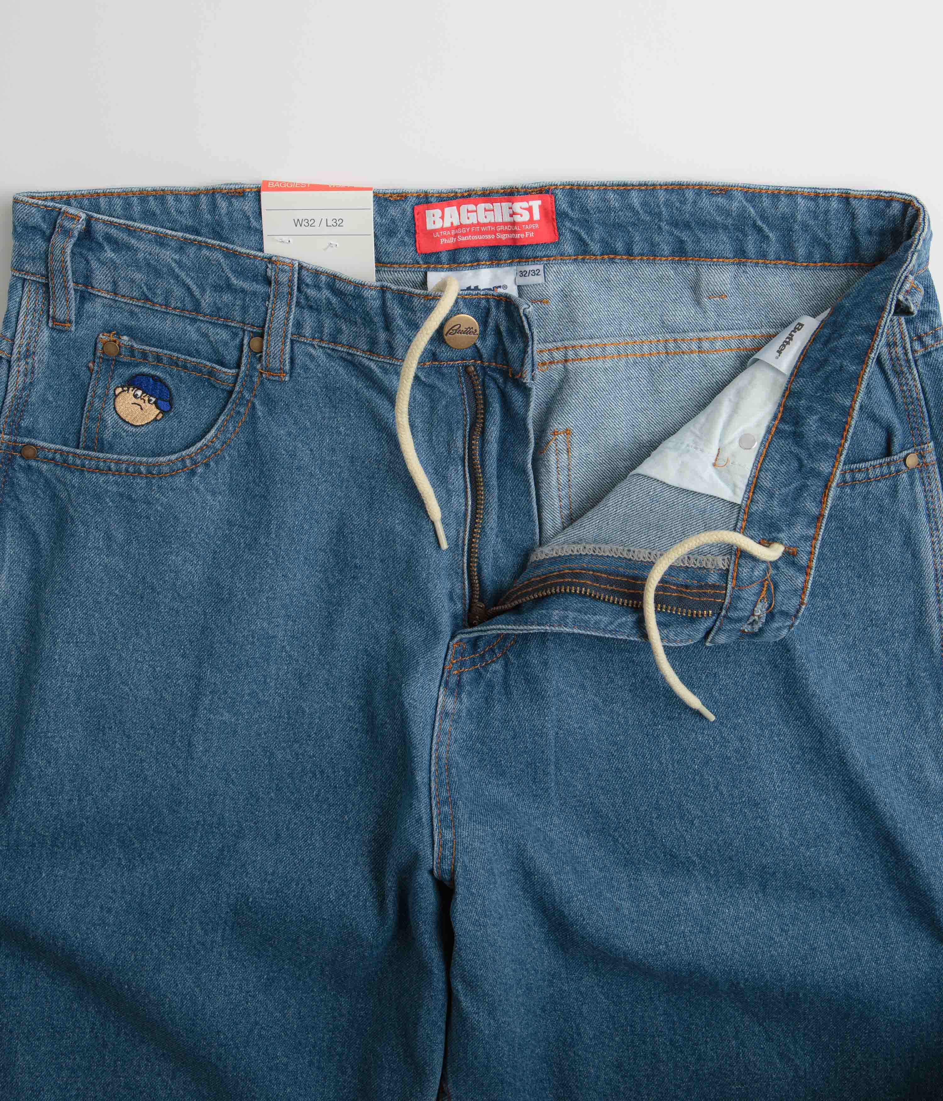 Butter Goods Santosuosso Washed Indigo Blue Jeans - A Skate Culture Essential