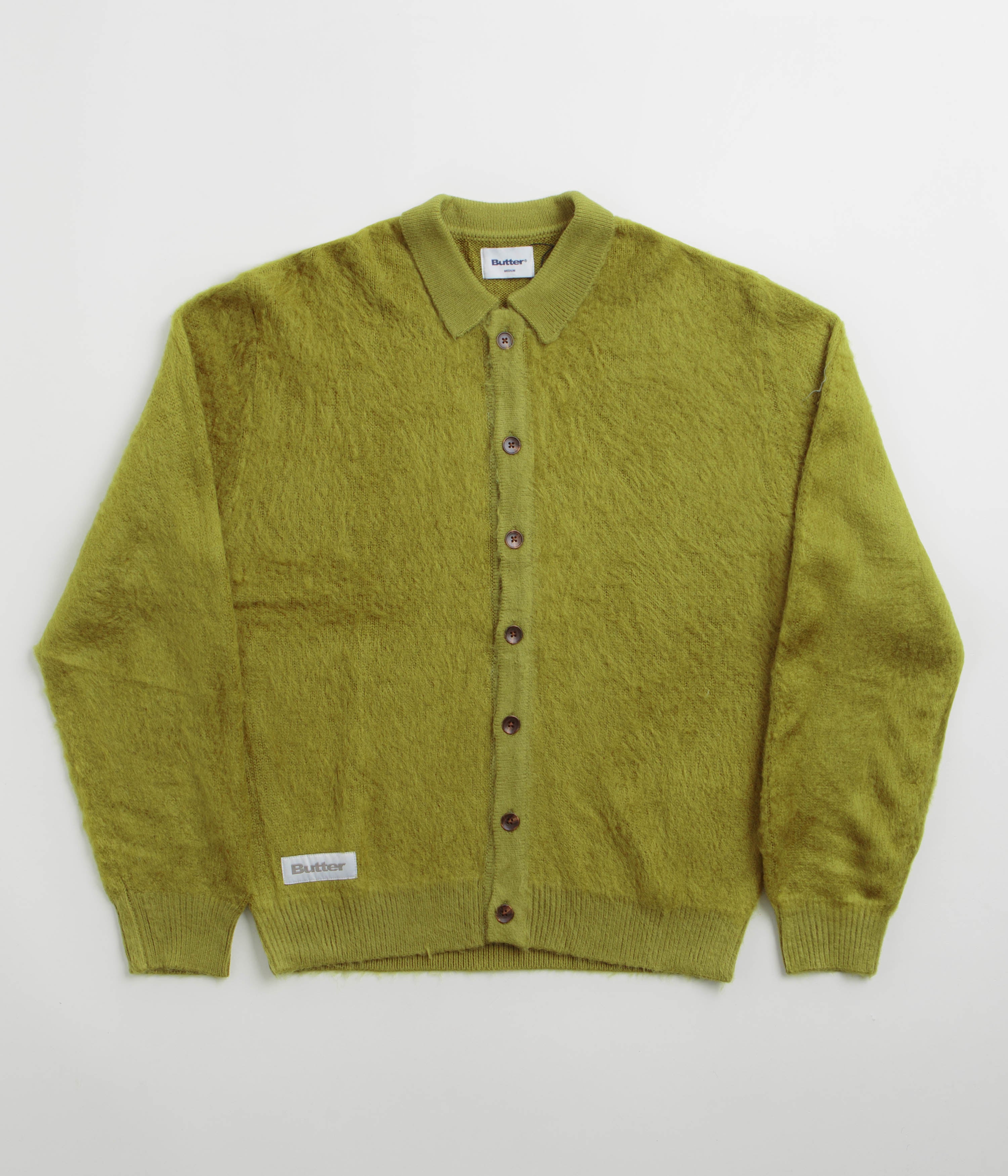 Butter Goods' Stunning Moss Mohair Button - Up Knitted Shirt