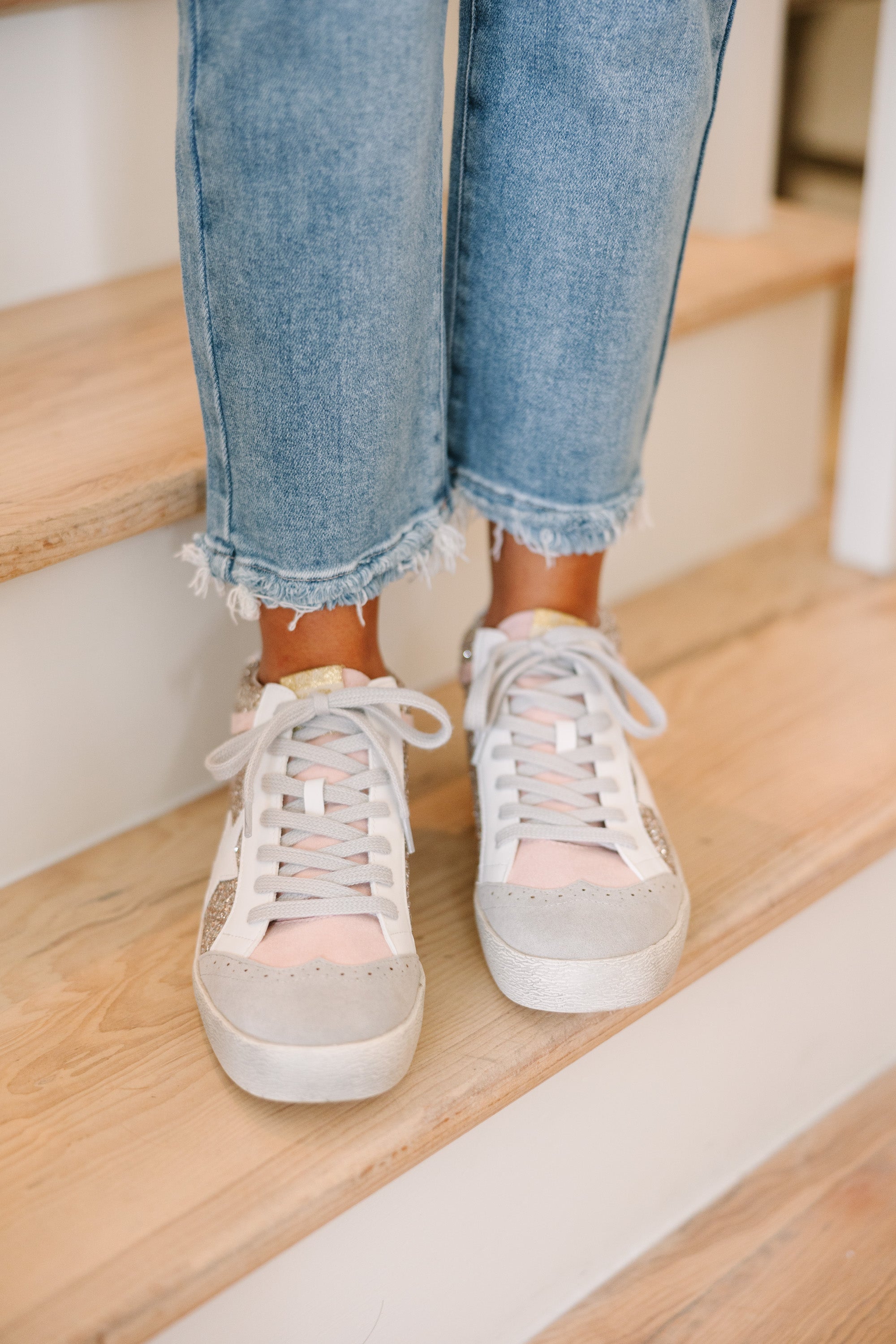 Sparkling Gold Glittery Sneakers - Be Your Best!
