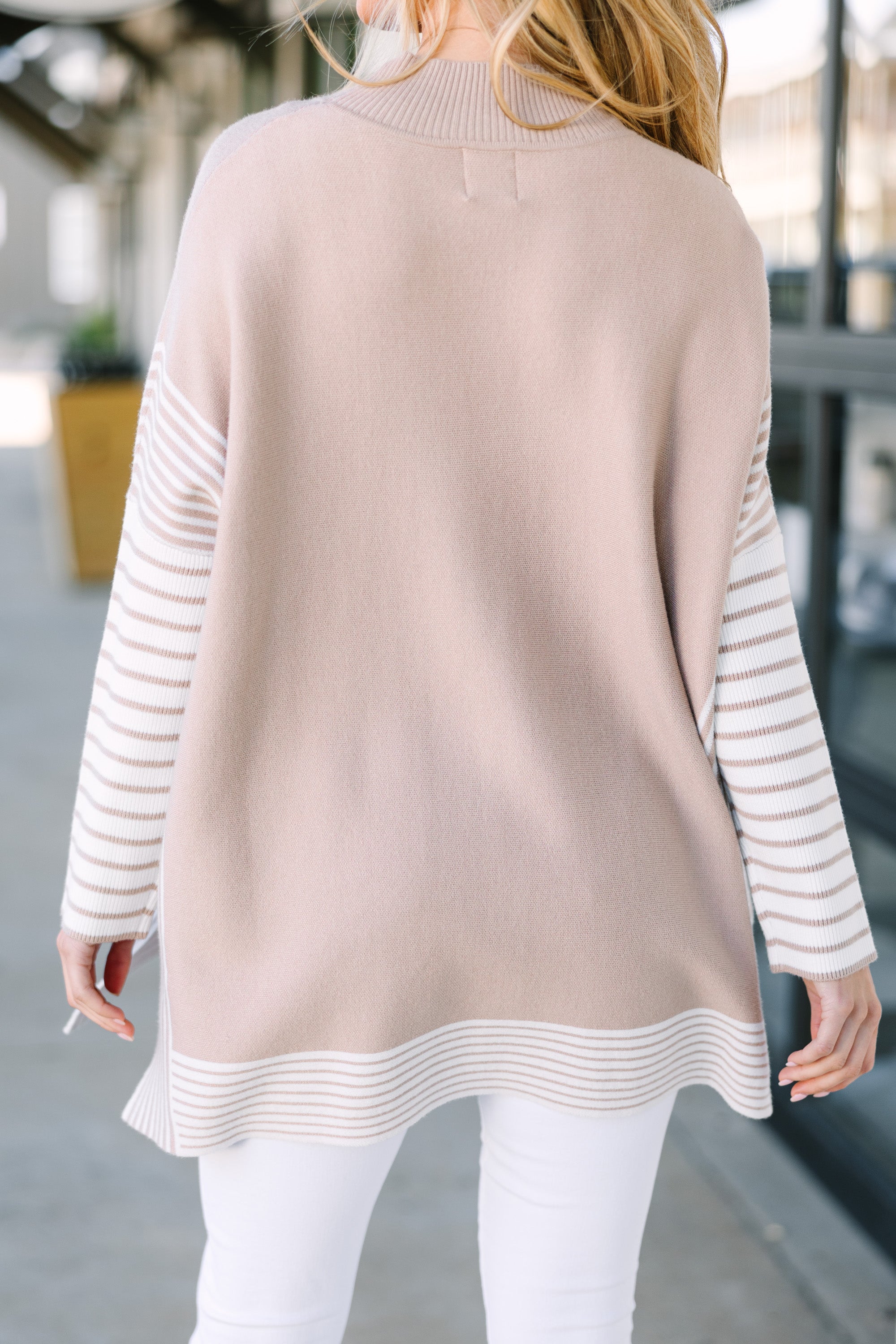 Irresistible Taupe Brown Striped Tunic - All-In Style!