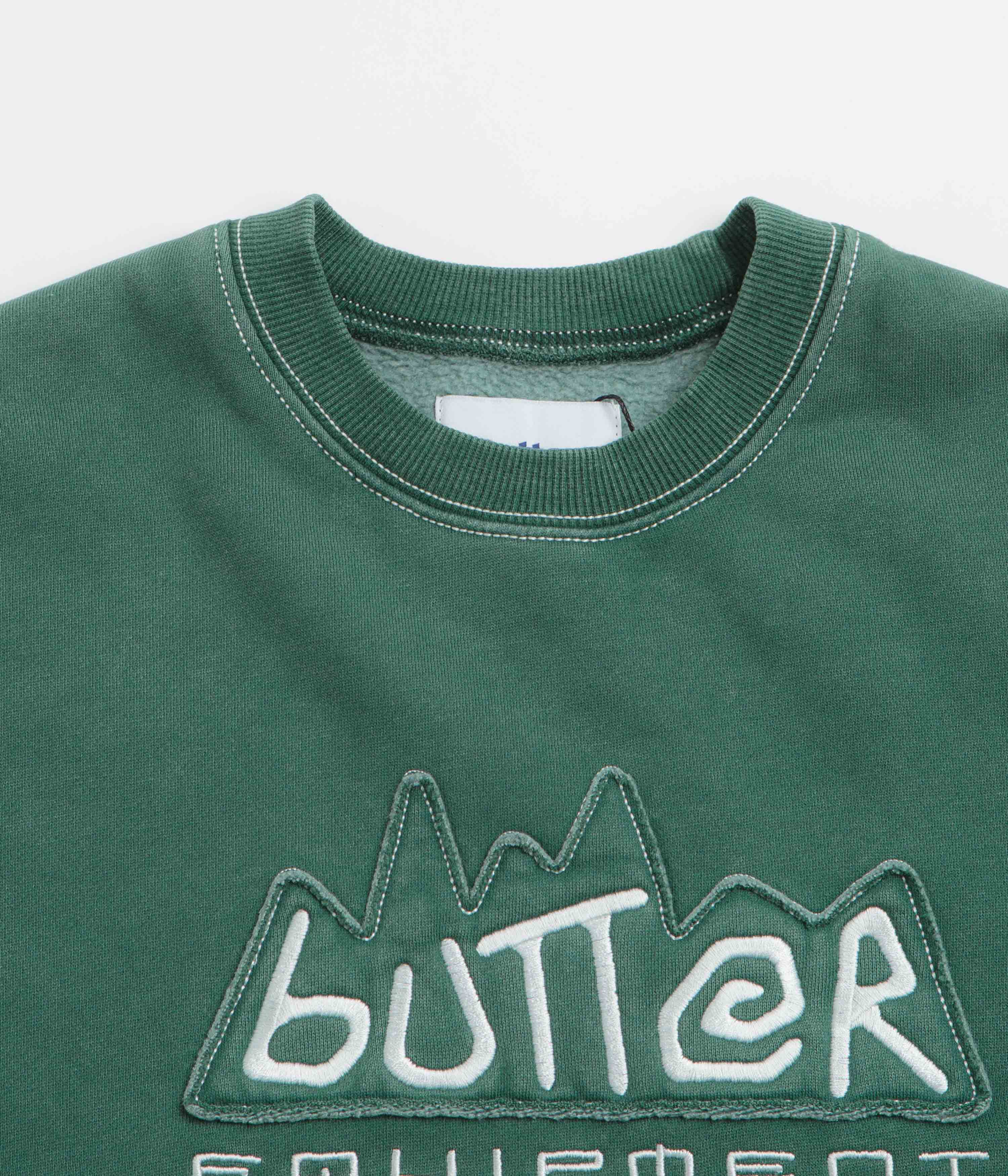 Butter Goods Equipment Applique Crewneck Sweatshirt - Stunning Washed Fern