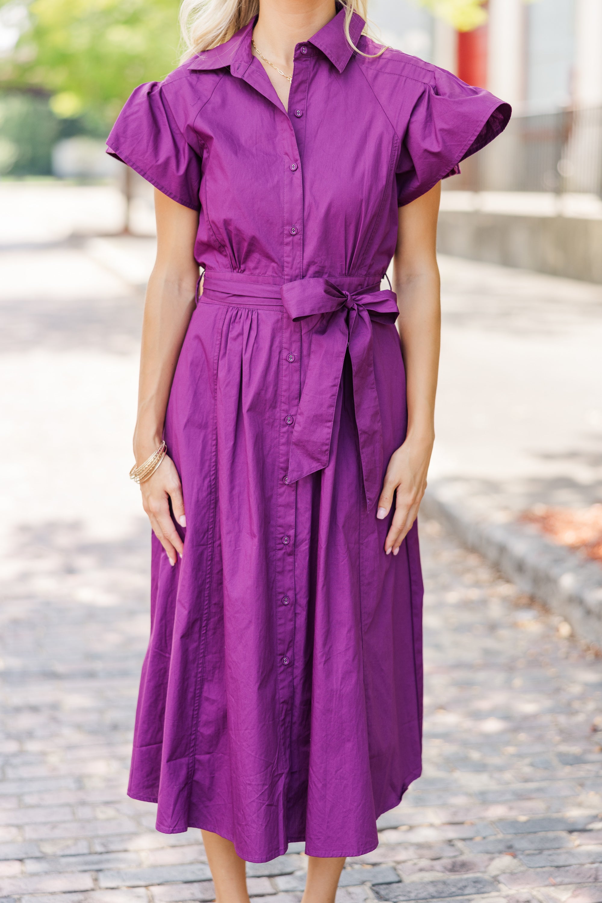 Enchanting Plum Purple Dream Midi Dress