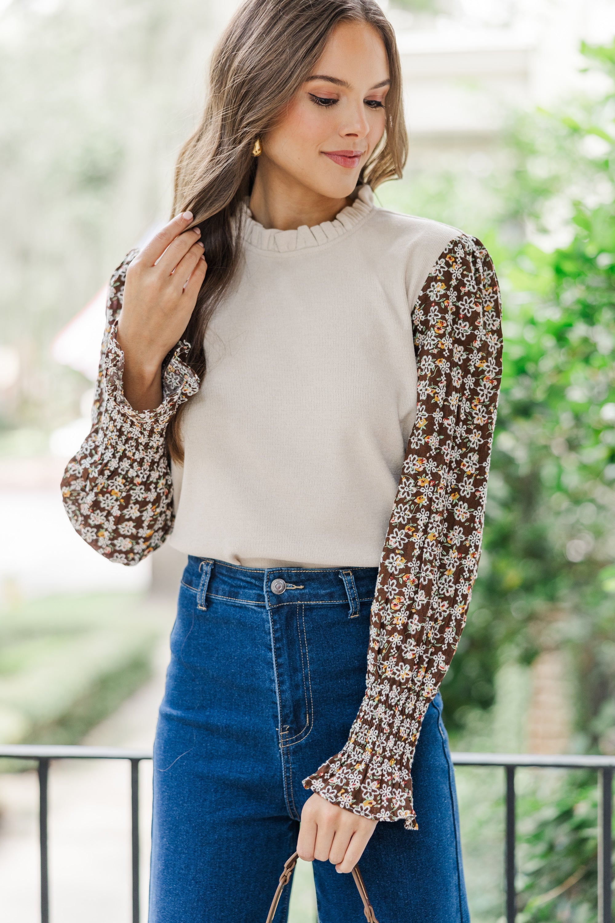 Joyful Cream Embroidered Blouse - Feel Happy Every Day!