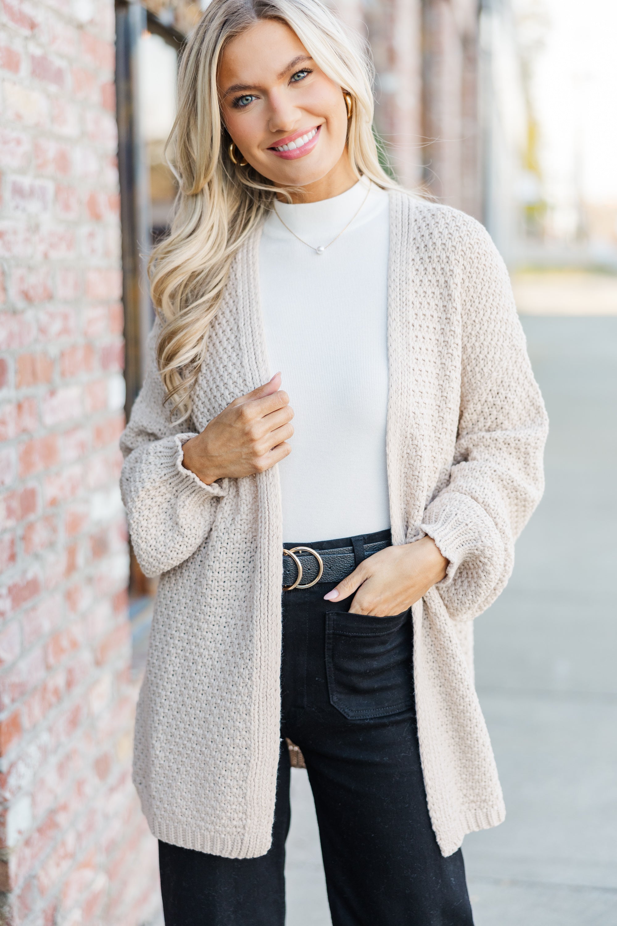 Face The Day Taupe Brown Cardigan - Your Fall & Winter Essential