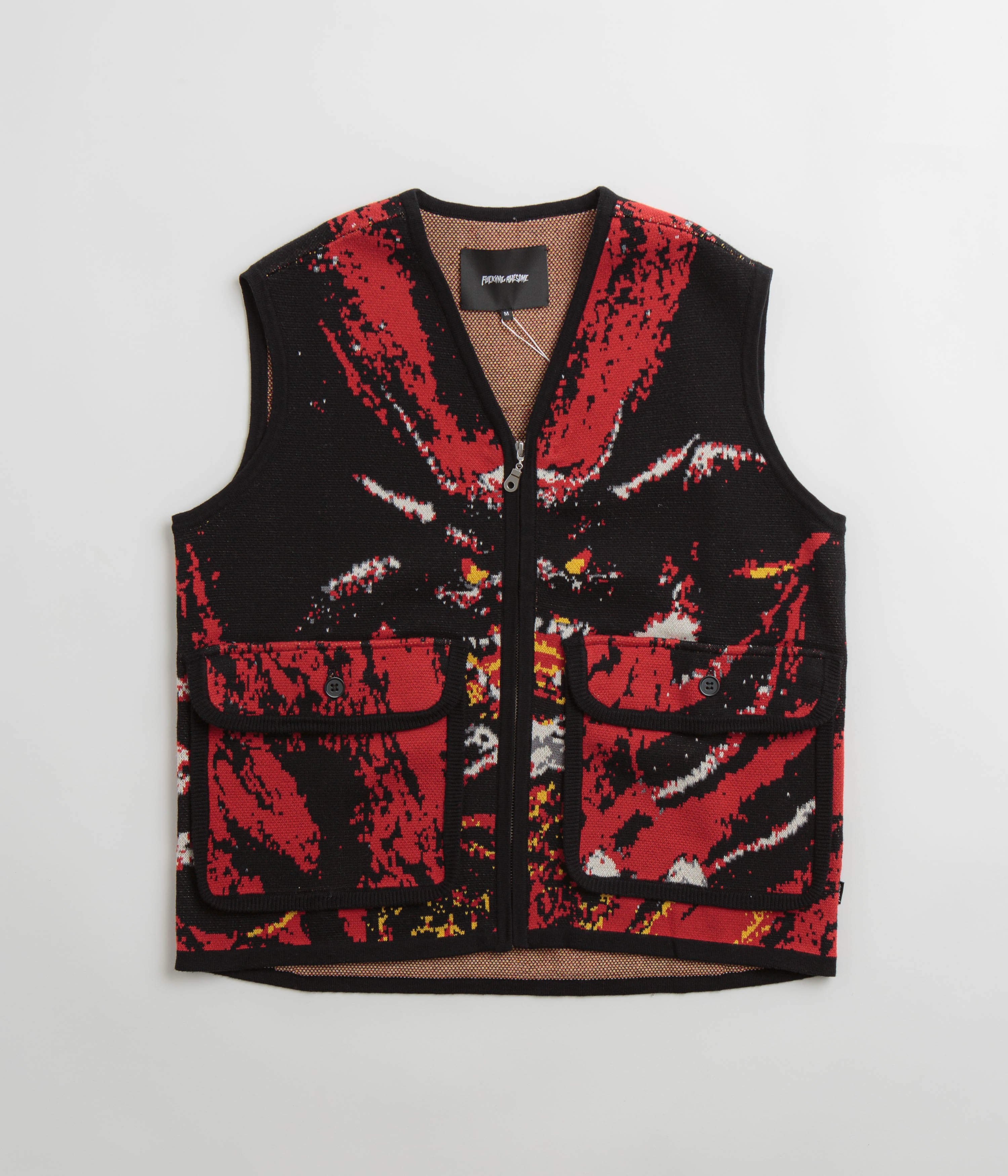 Fucking Awesome's Stunning Better Half Knitted Utility Vest - AOP