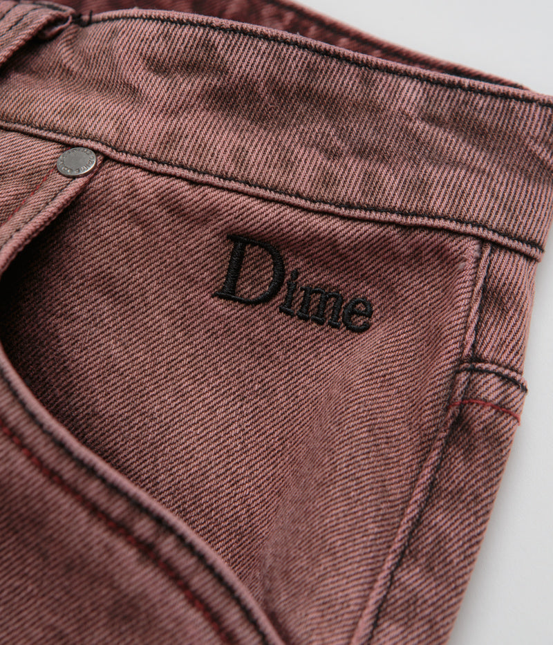 Dime Classic Relaxed Jeans - Stunning Dipped Sandblasted Burgundy