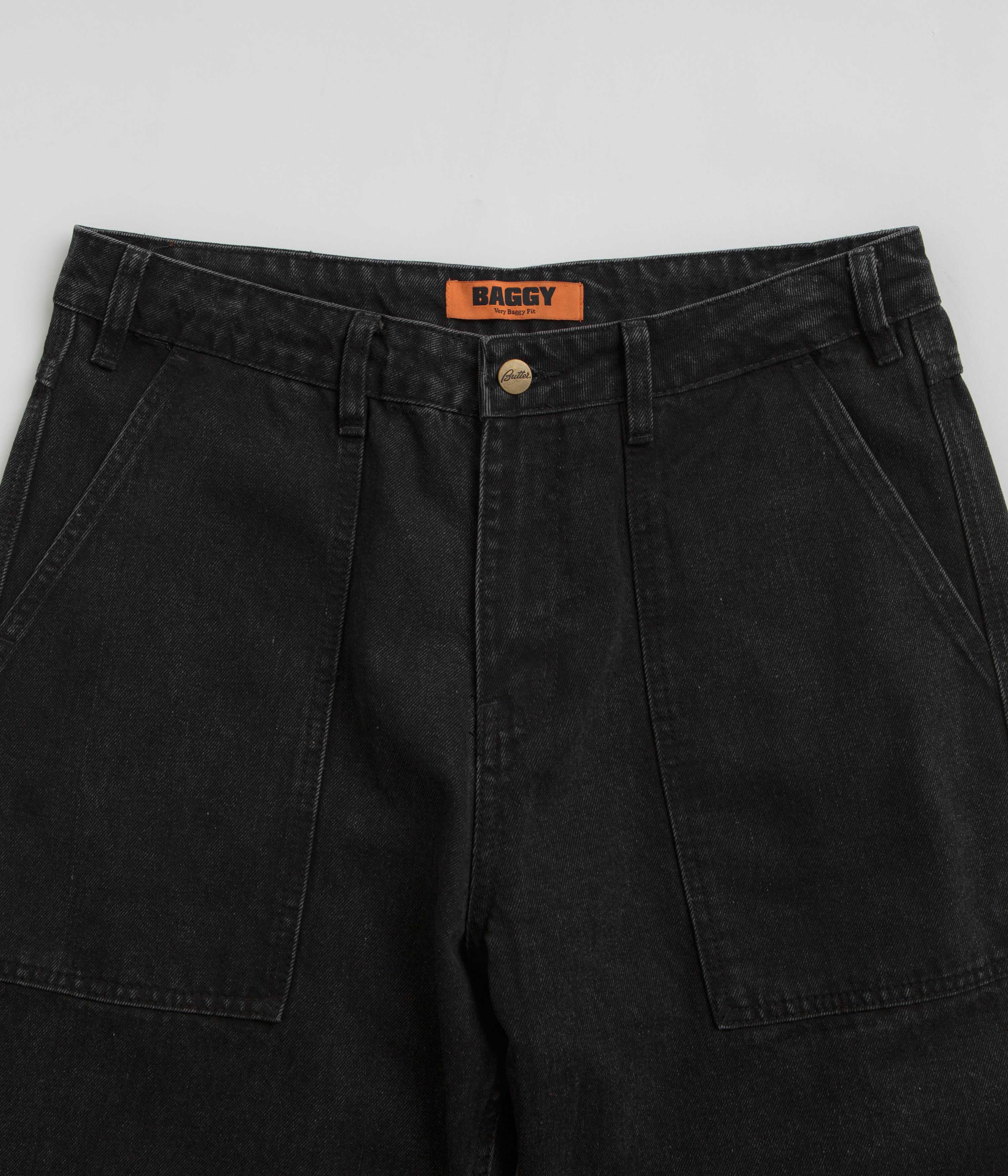 Butter Goods Washed Black Patch Pocket Jeans - Stylish and Comfortable