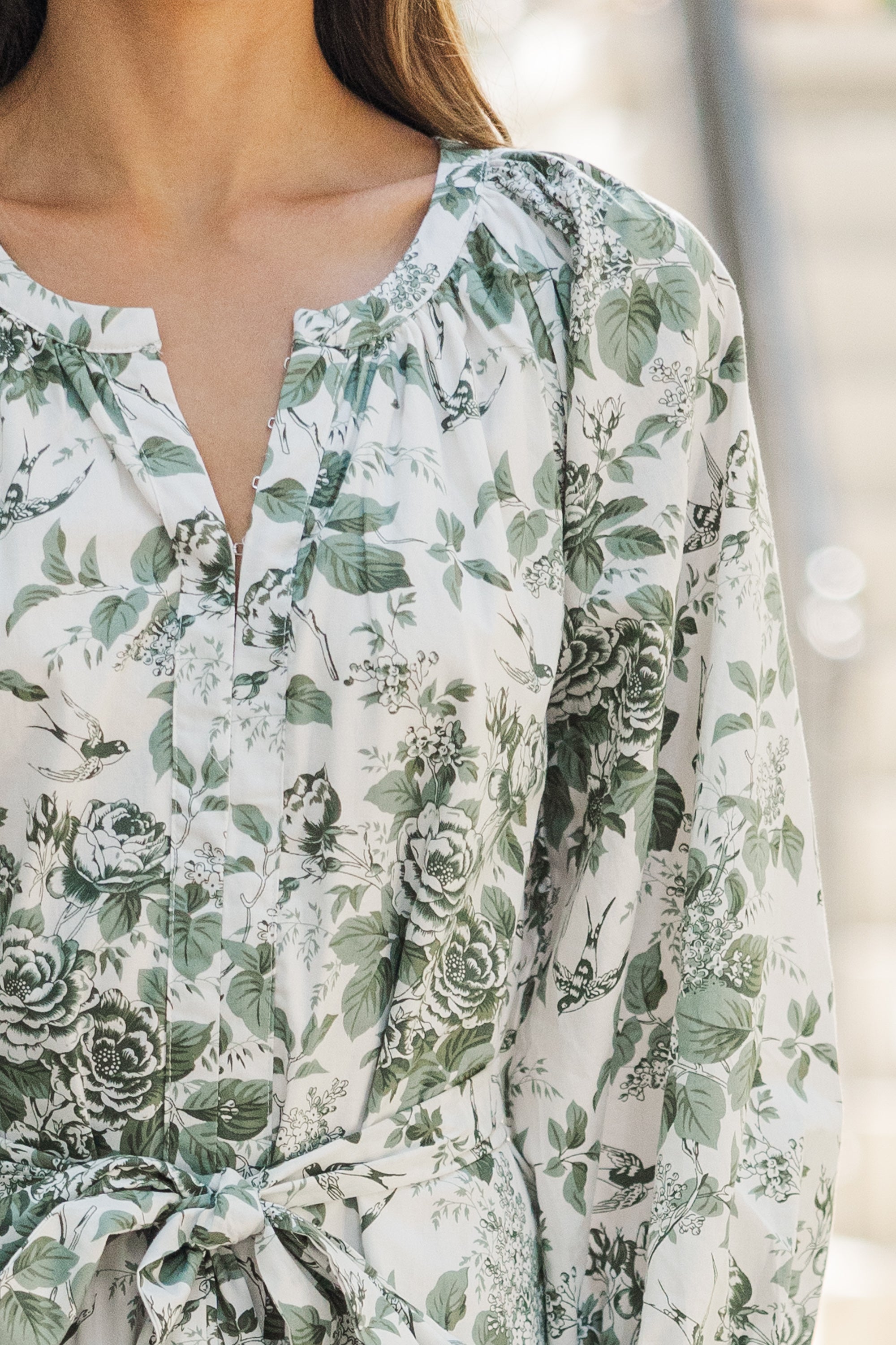 Fabulous Olive Green Toile Midi Dress - Make a Statement!