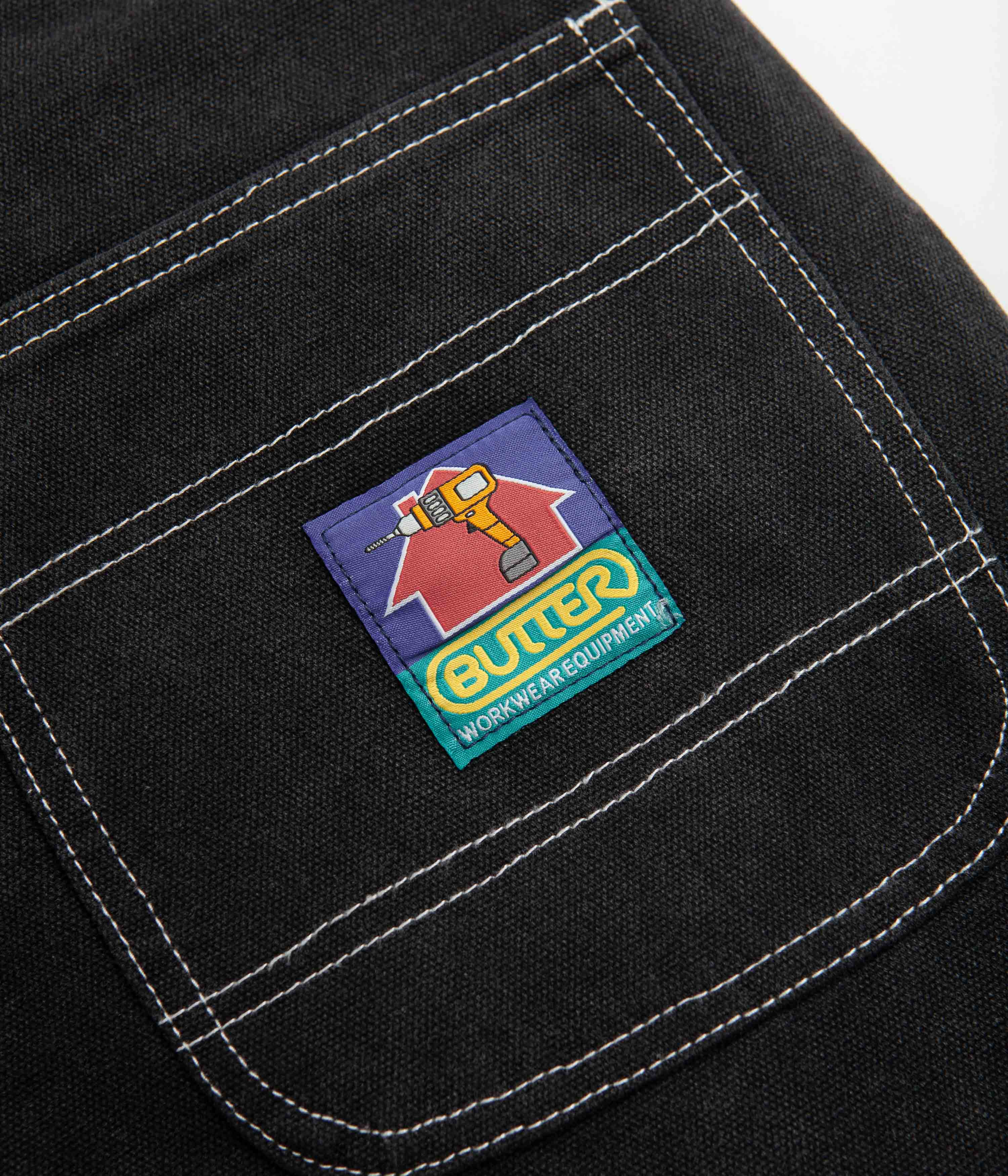 Butter Goods Washed Black Double Knee Work Pants - A Must - Have!