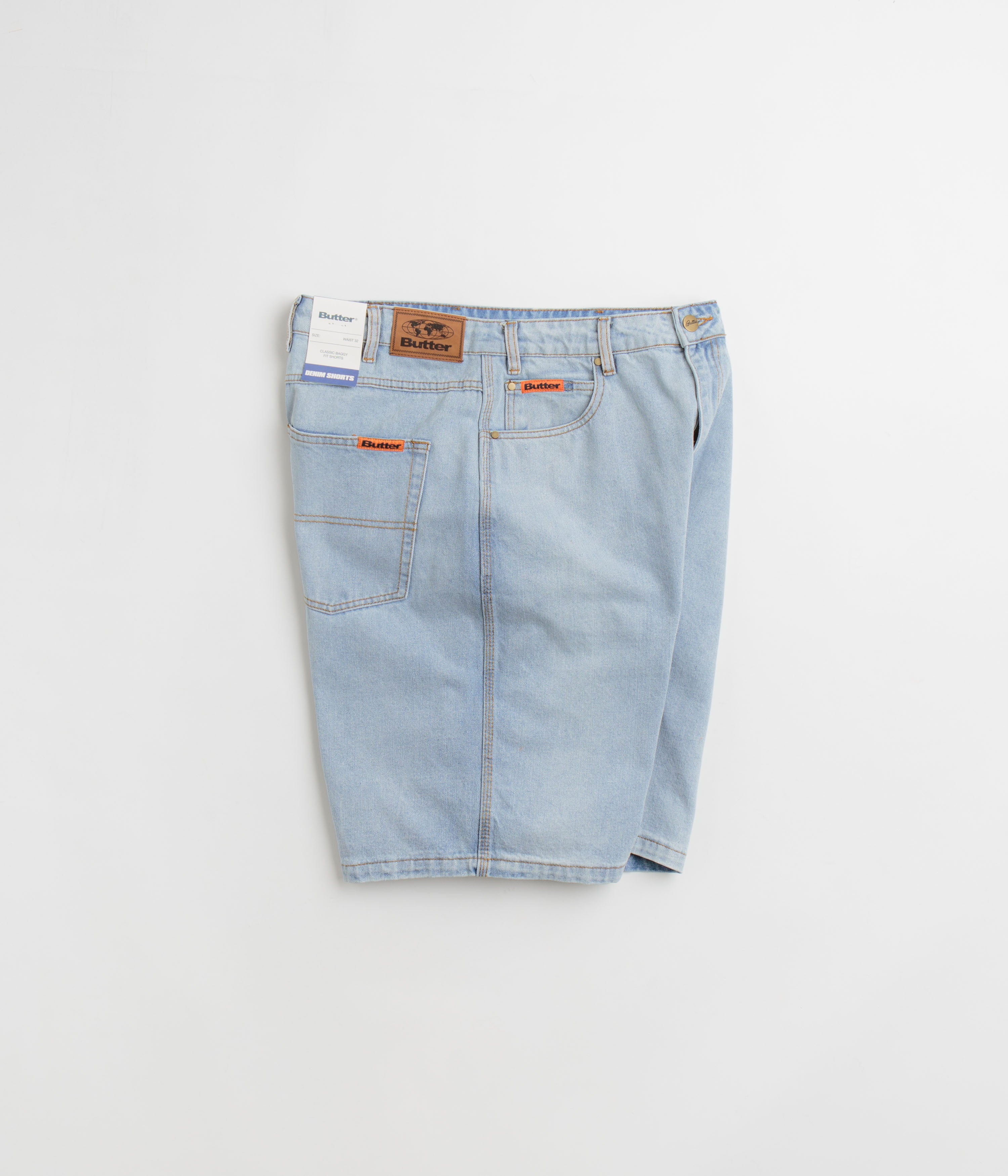 Butter Goods Stylish Light Blue Baggy Denim Shorts