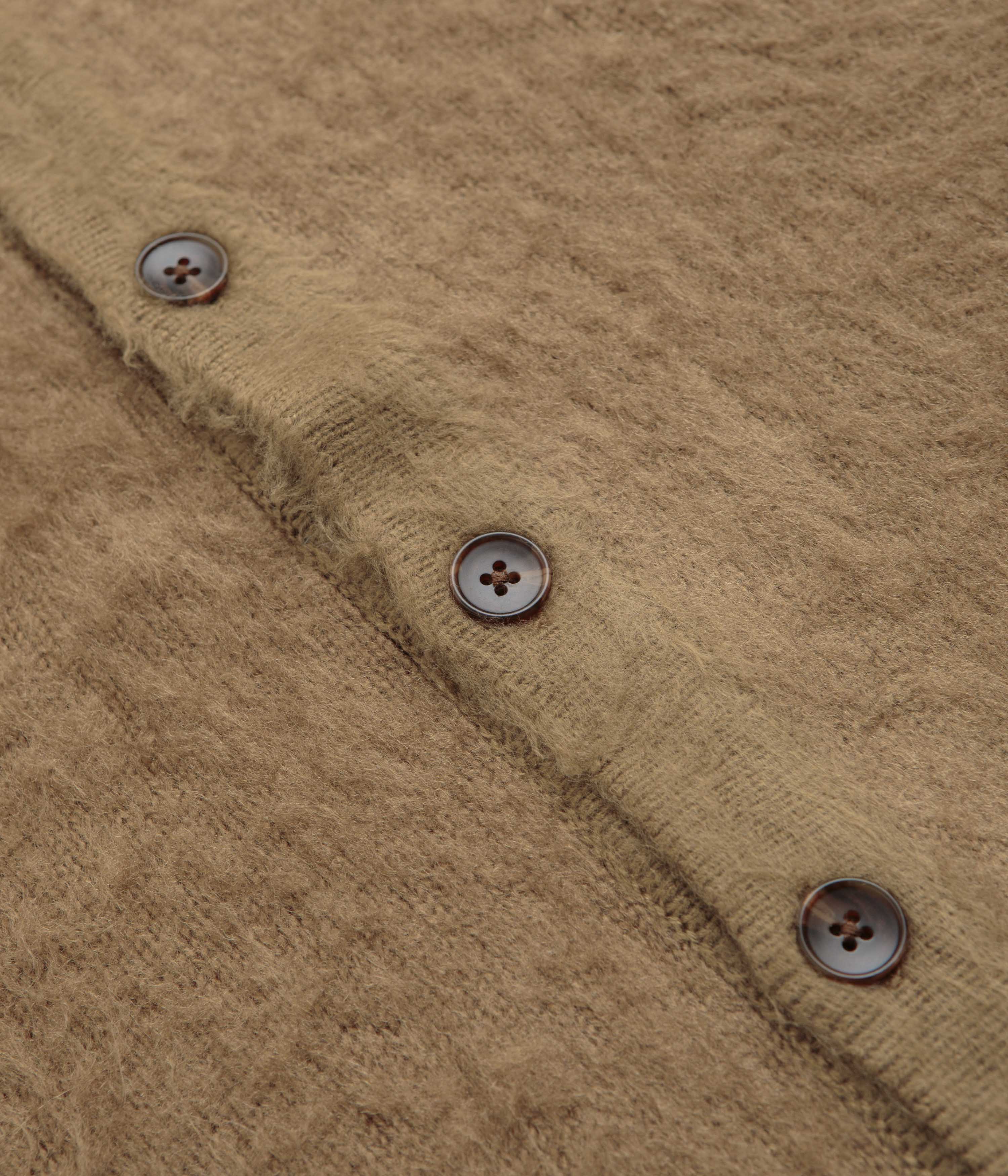 Butter Goods Stunning Tan Mohair Button - Up Knitted Shirt