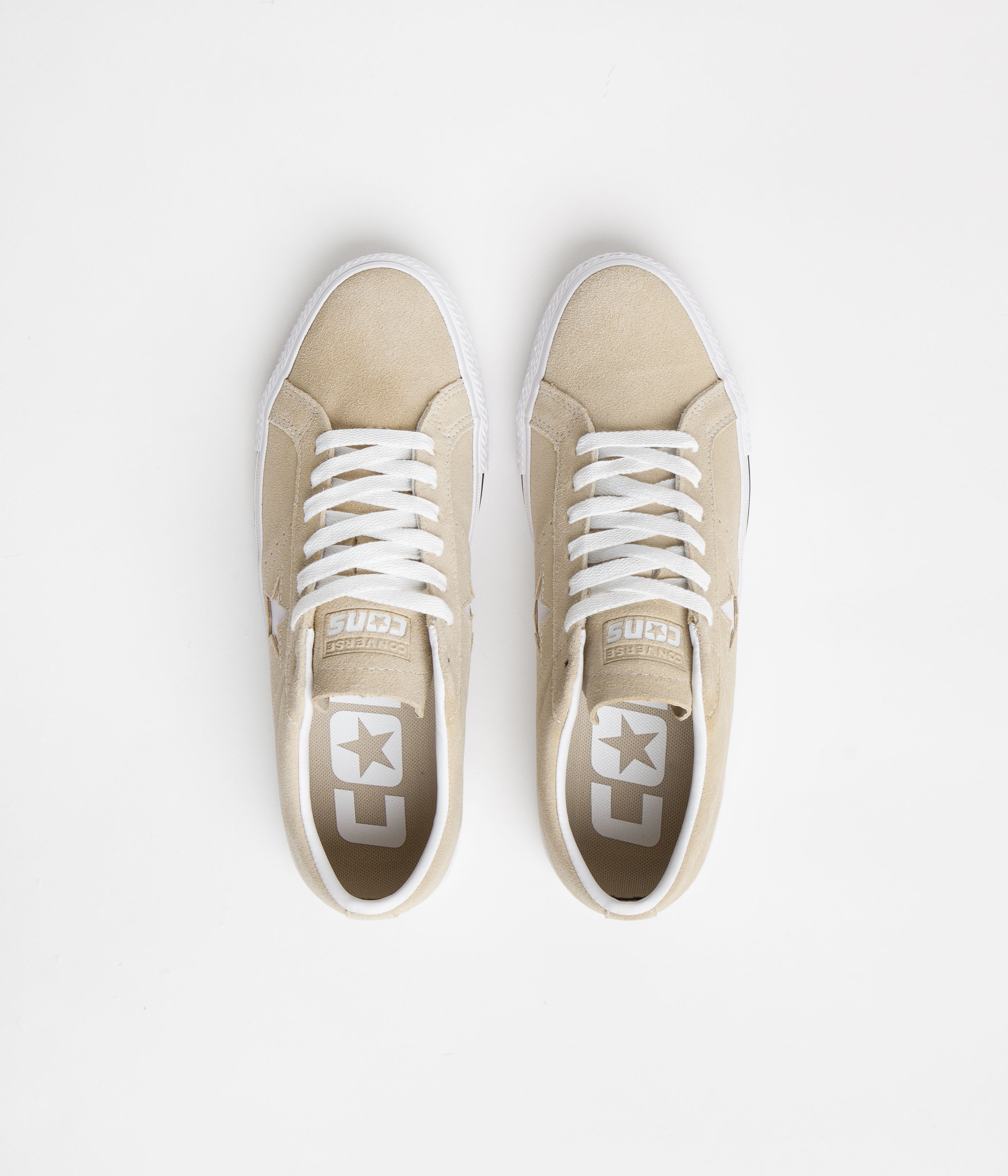 Converse One Star Pro Classic Suede Ox Shoes - Oat Milk/White/Black: Stylish Skate Essential