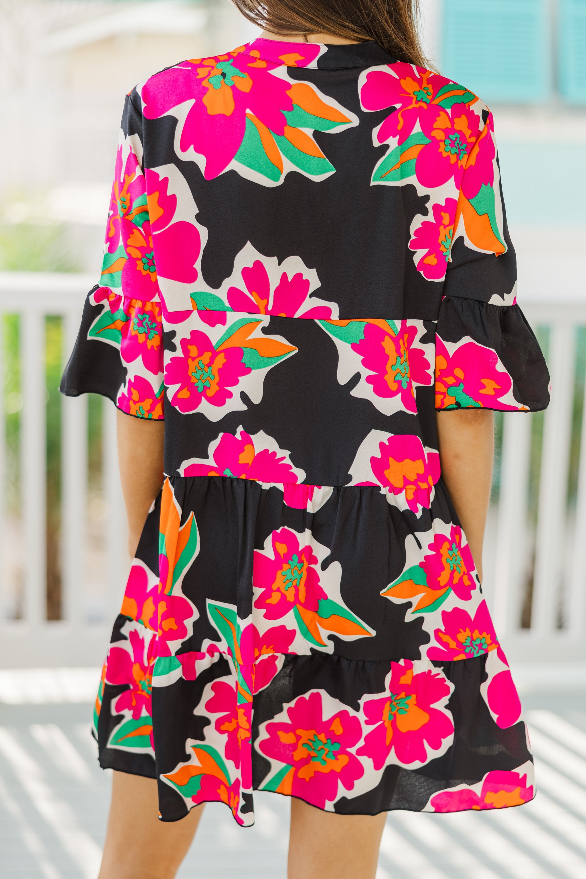 Enchanting Love-Inspired Black Floral Dress