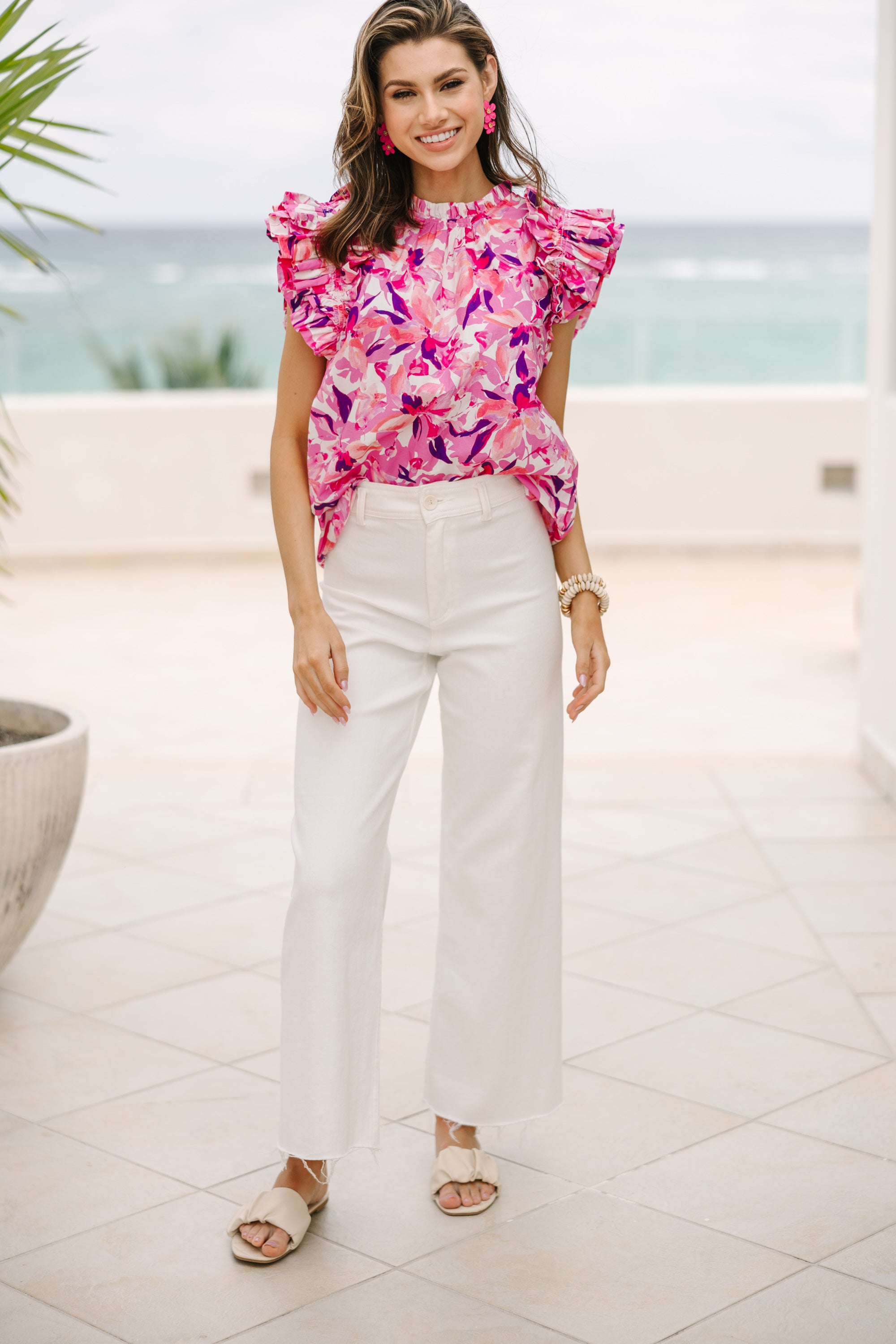 Stunning All Is Well Pink Floral Blouse