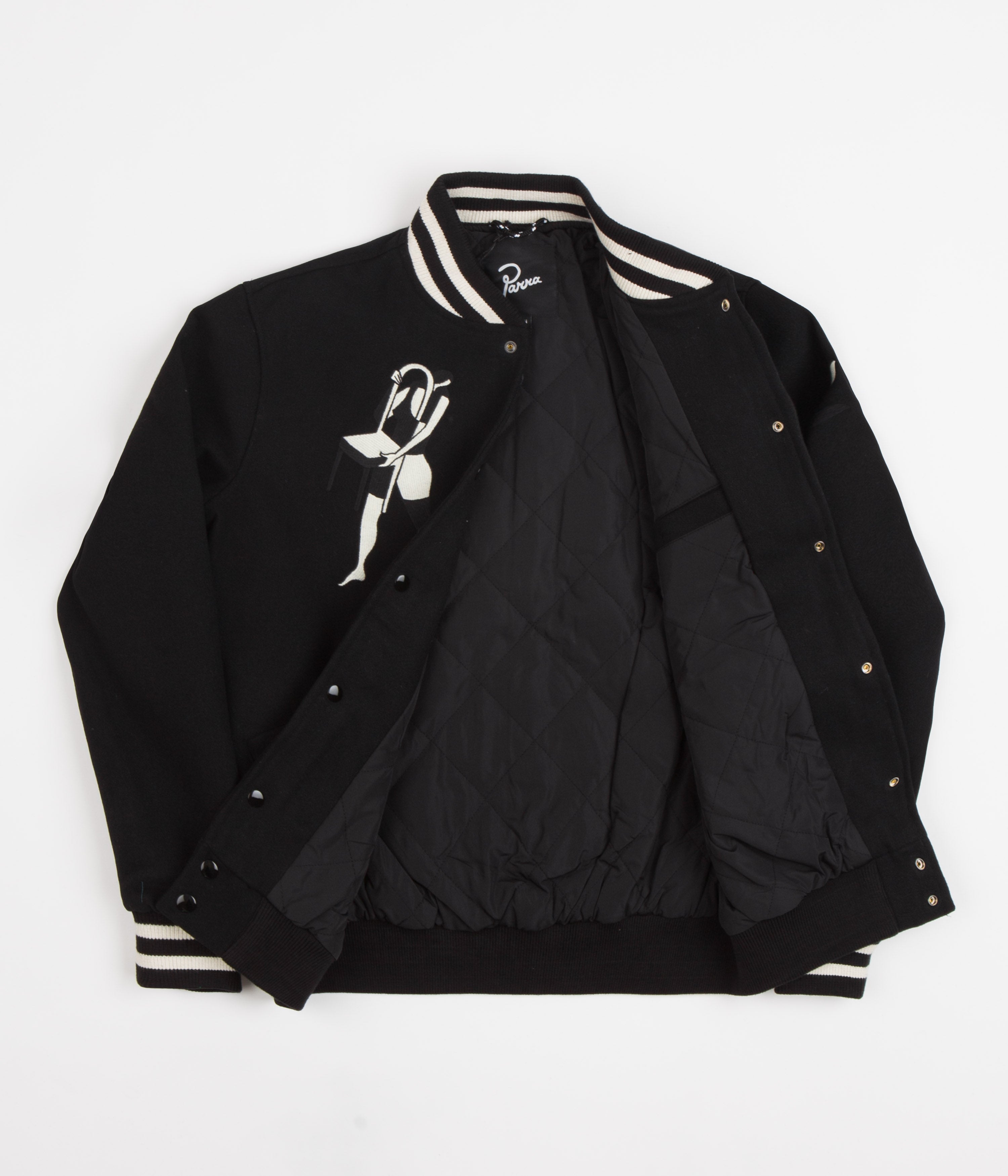 by Parra's Stunning Black Cloudy Star Varsity Jacket