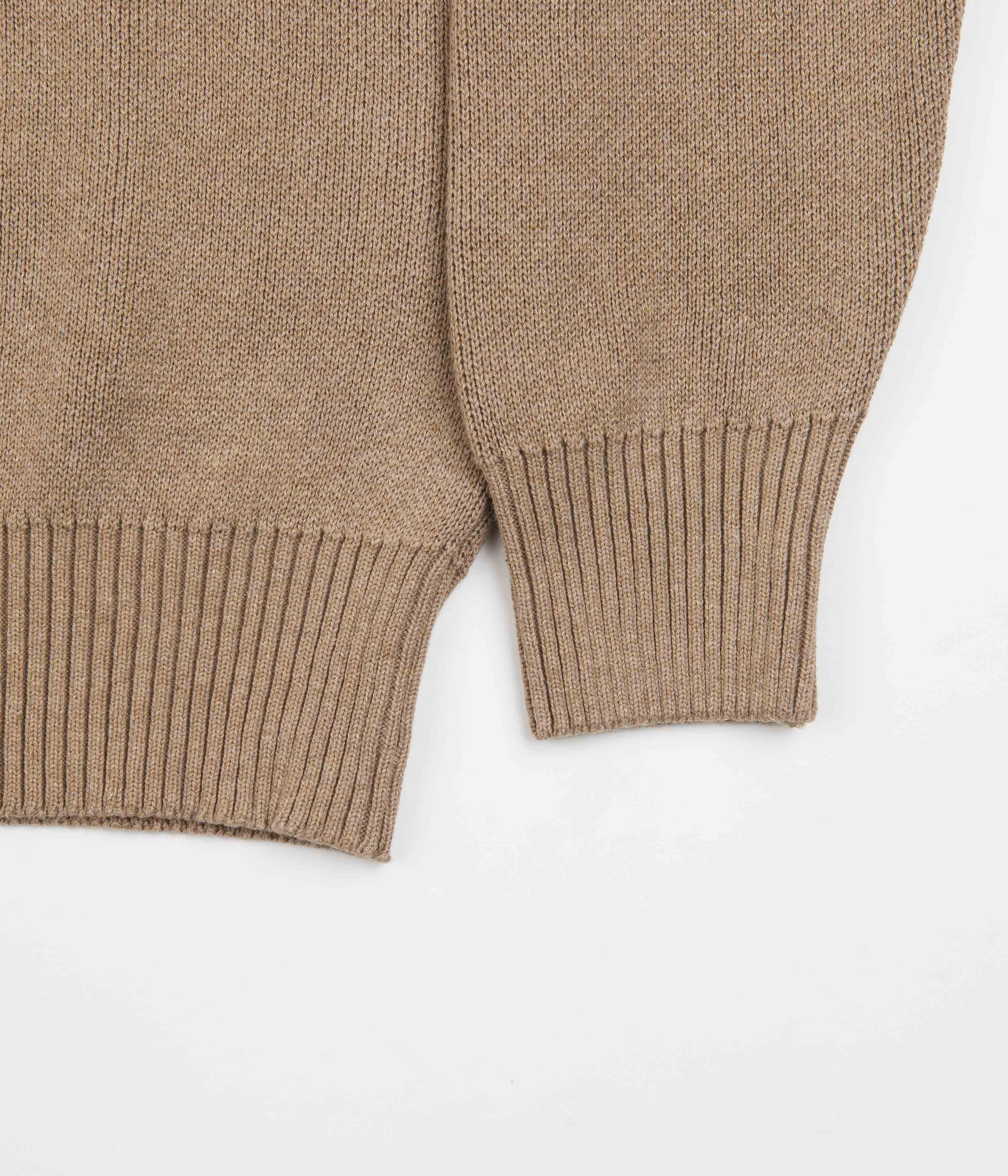 Stunning Dancer Elbow Logo Knitted Crewneck Sweatshirt in Beige - Grab Yours Now!
