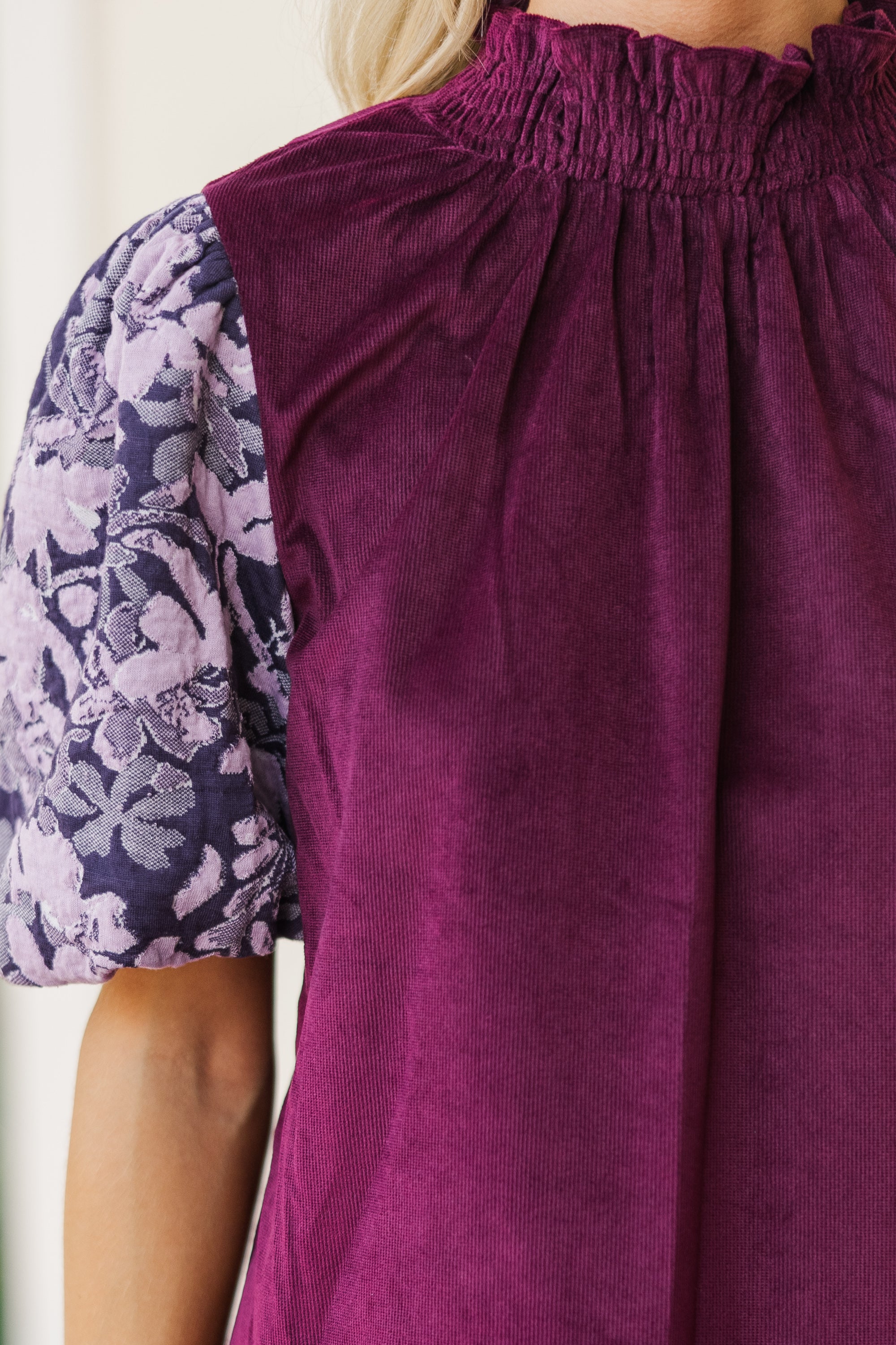 Indulge in the Best Wine Red Corduroy Blouse