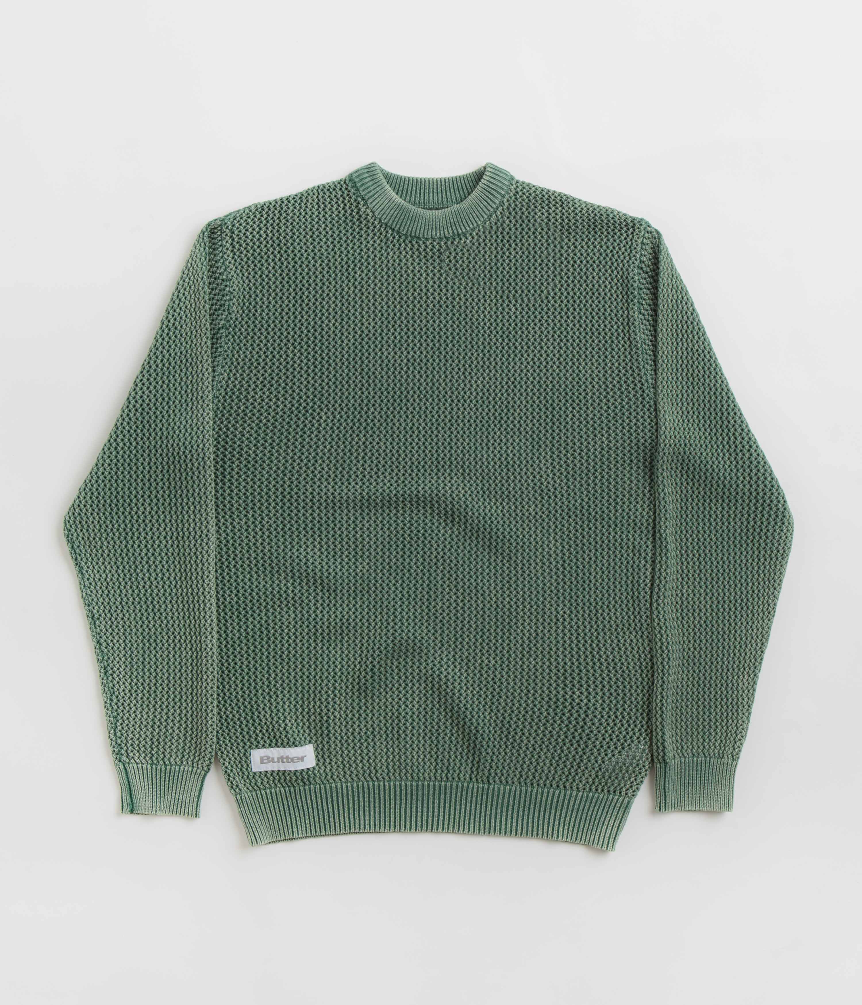 Butter Goods Vintage-Inspired Washed Army Knitted Sweatshirt