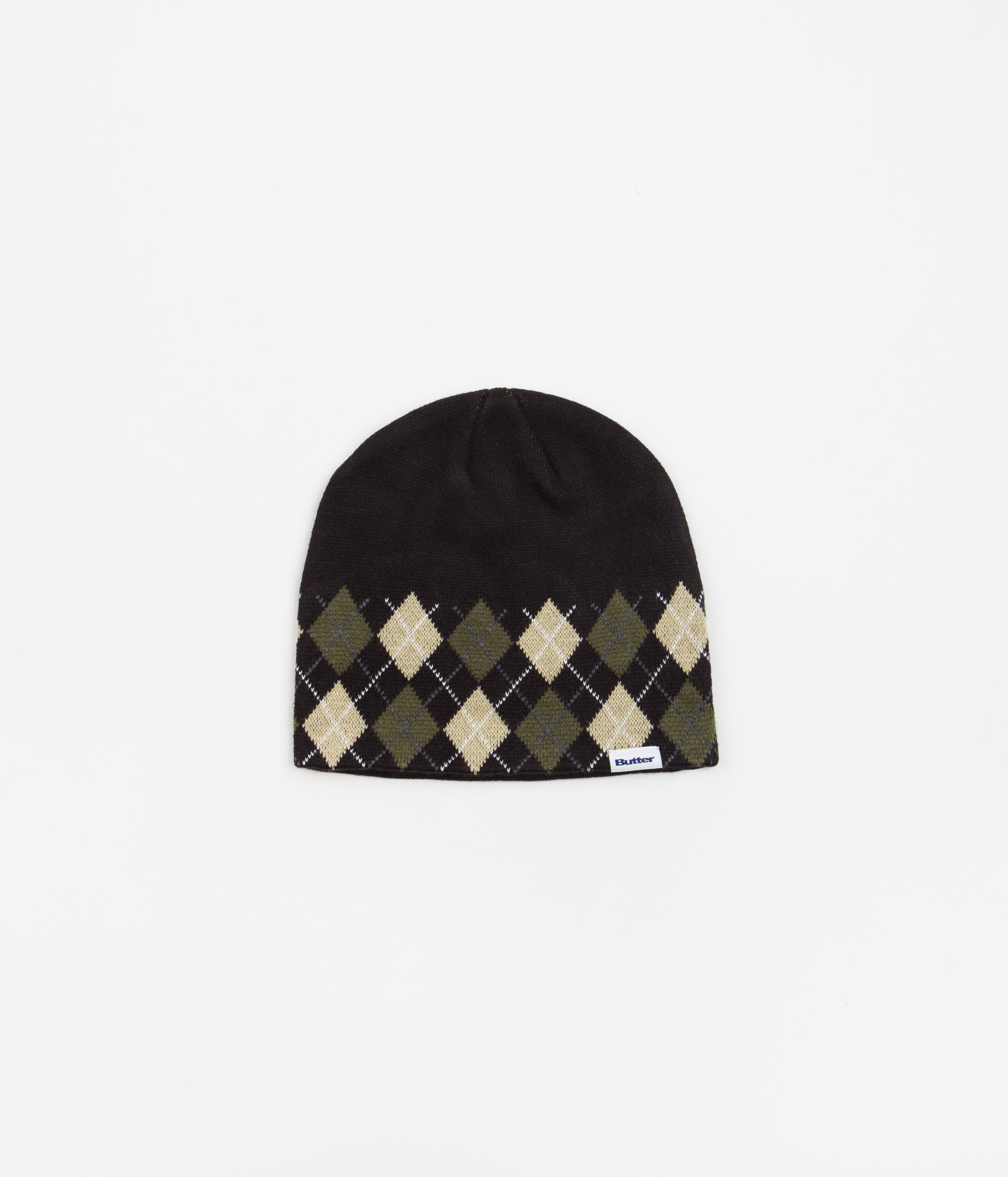 Butter Goods Diamond Knit Skull Beanie - Sleek Black