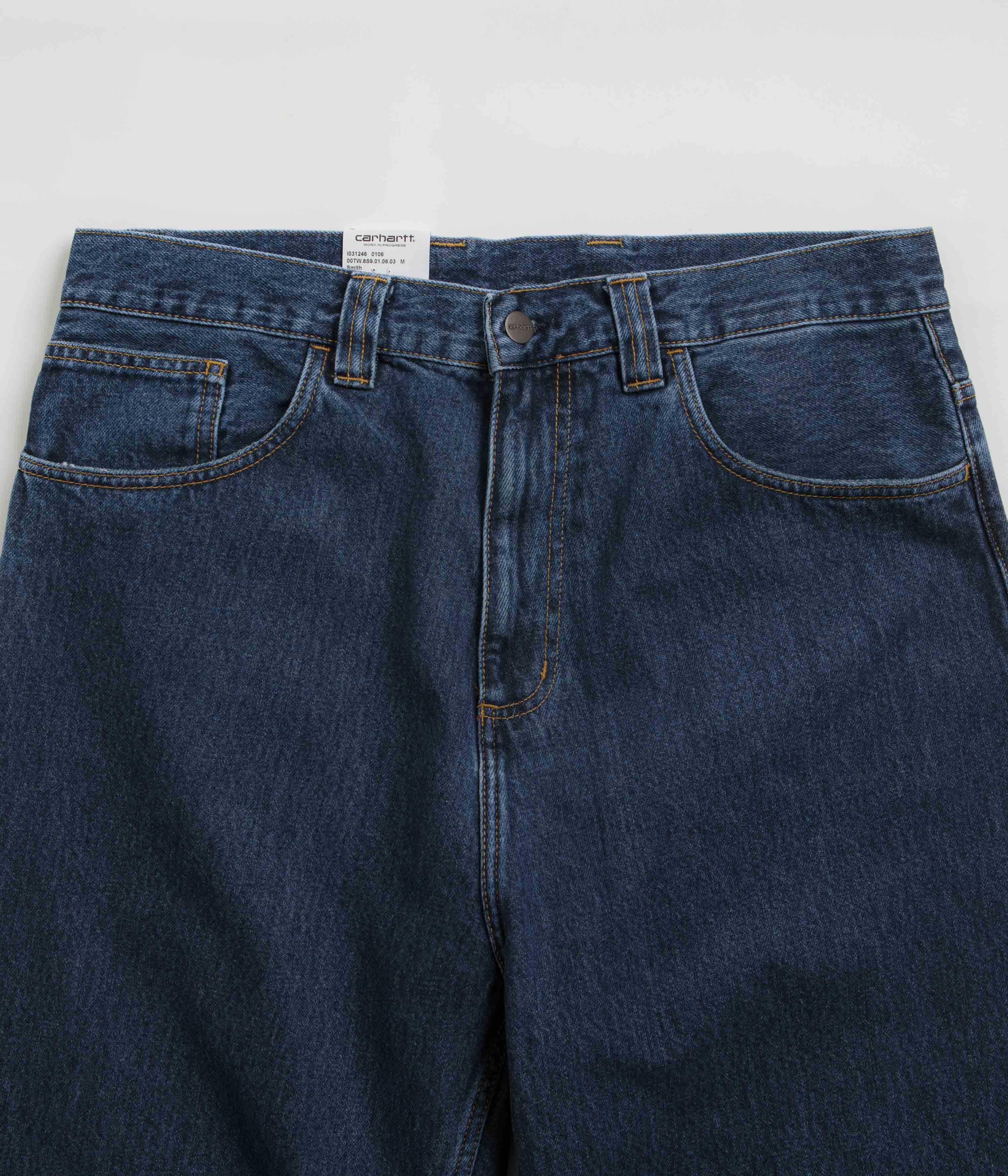 Carhartt Brandon Blue Stone Wash Denim Pants - A Vintage Style Essential