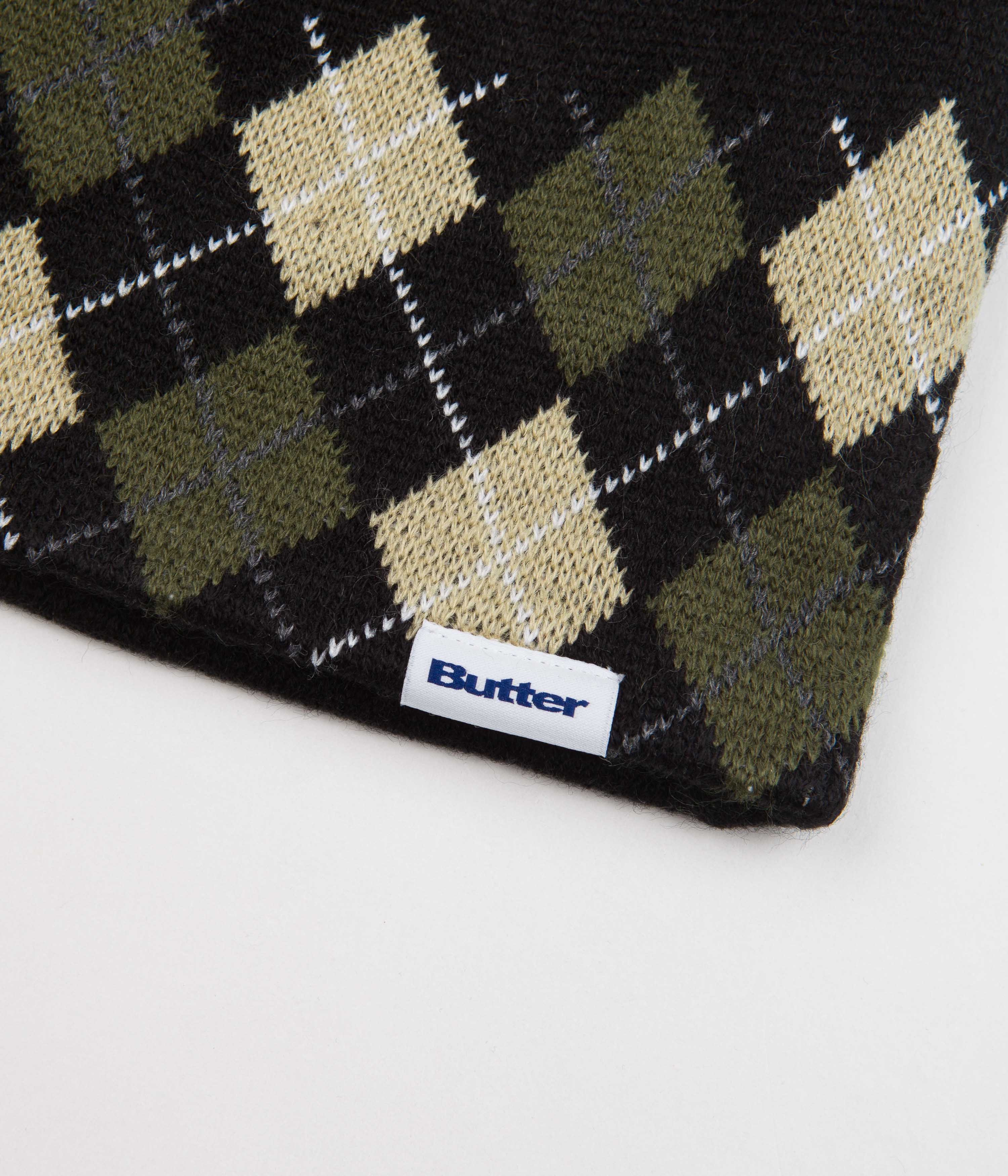 Butter Goods Diamond Knit Skull Beanie - Sleek Black